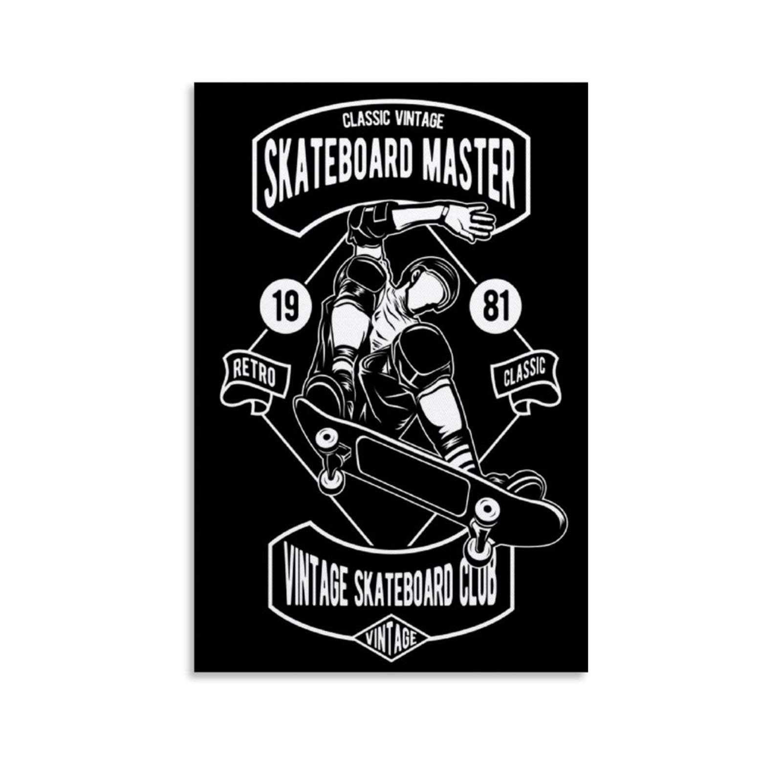 Vintage Skateboard Posters Skate Master Canvas Art Poster and Wall Art Picture Print Modern Family Bedroom Decor Posters 24x36inch(60x90cm)