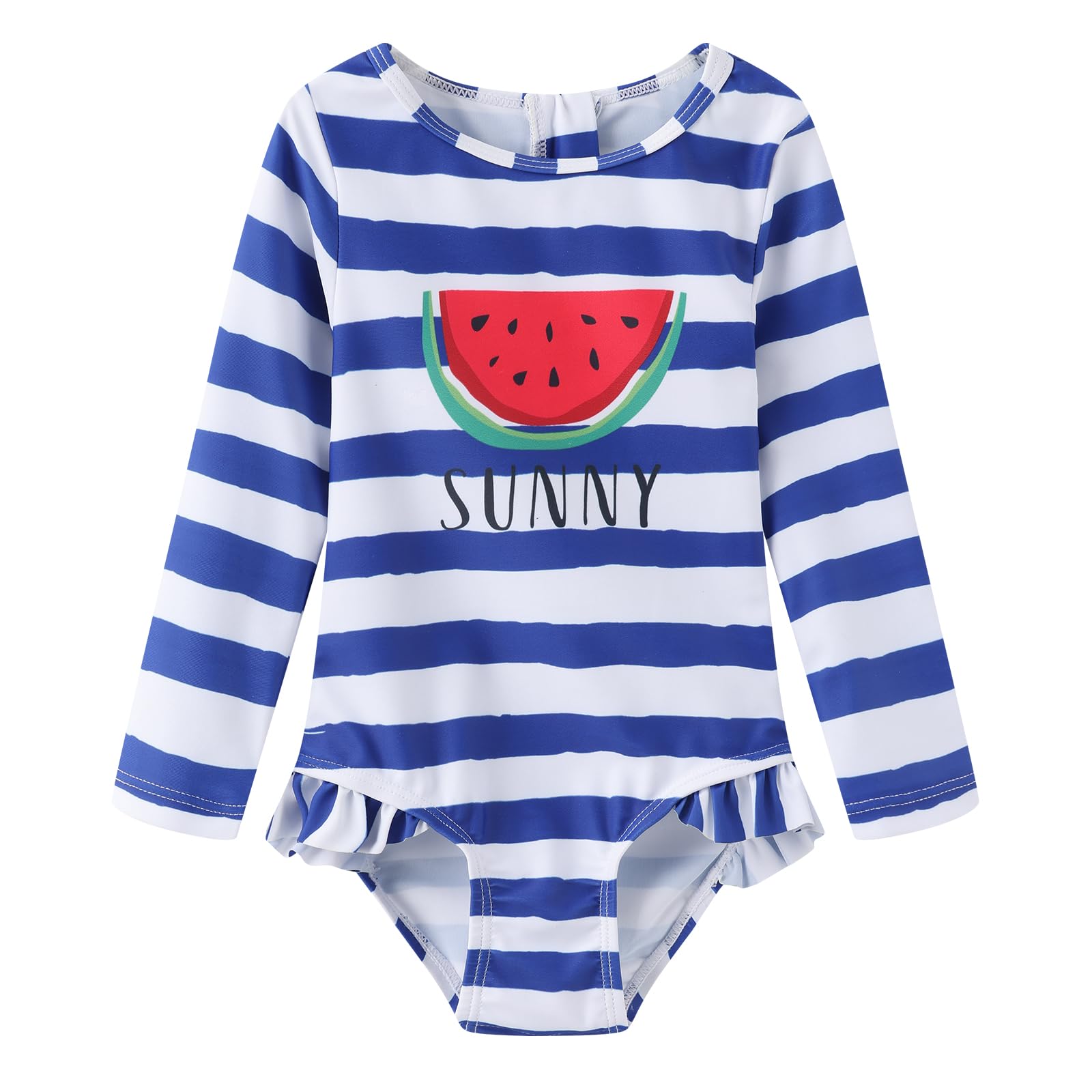 Baby and Toddler Girls One Piece Rash Guard Swimsuits for Girls Long Sleeve Swim Shirts with Sun Protection