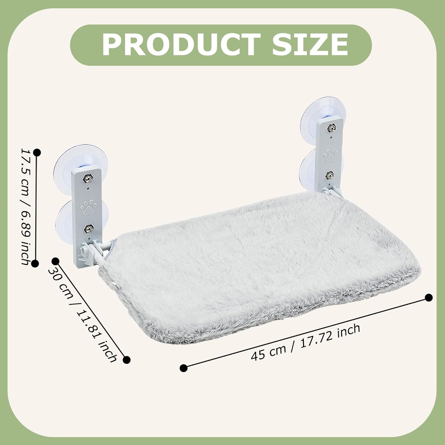 Cat Window Perch Foldable and Cordless Cat Hammock Bed for Window, Pet Window Resting Seat for Indoor Cats