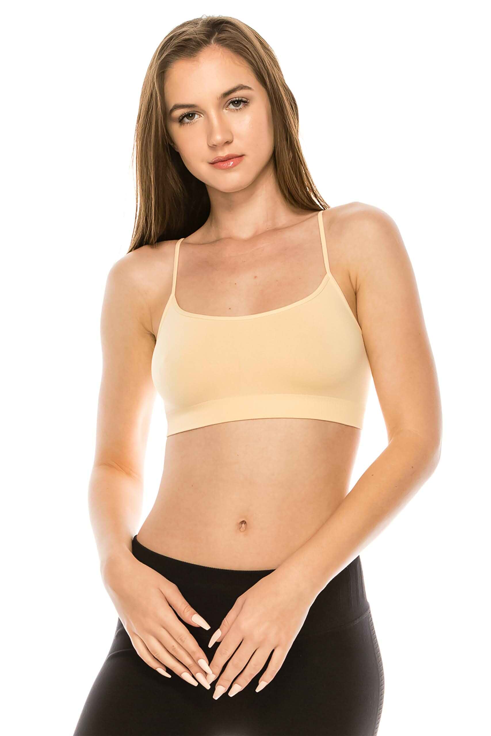 Kurve American Made Basic Crop Tank Top Bra Cami, UV Protective Fabric UPF 50+ (Made with Love in The USA)