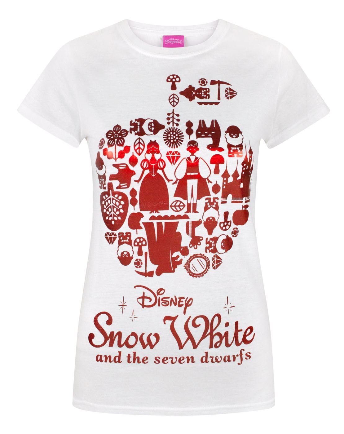 Disney (Large) Snow White & The Seven Dwarfs Short Sleeved T-Shirt (Womens White)
