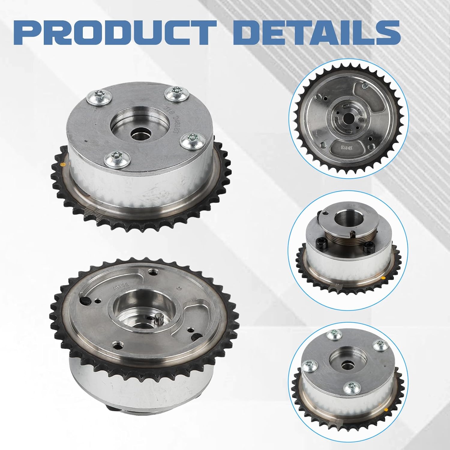 2pcs Camshaft Adjuster CVVT Gear Set 24350-3CGA1,24370-3CGA0 Fits for Azera Santa Fe Cadenza K900 Sedona Sorento 3.3L 3.8L
