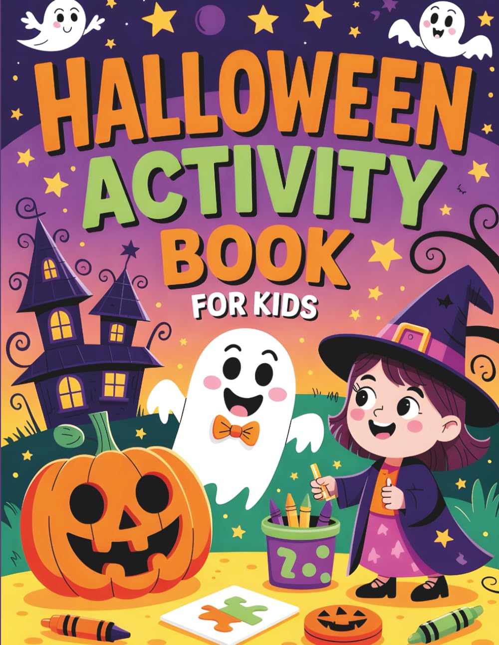 Halloween Activity Book For Kids: Witchy Wonders Coloring and Activity Book
