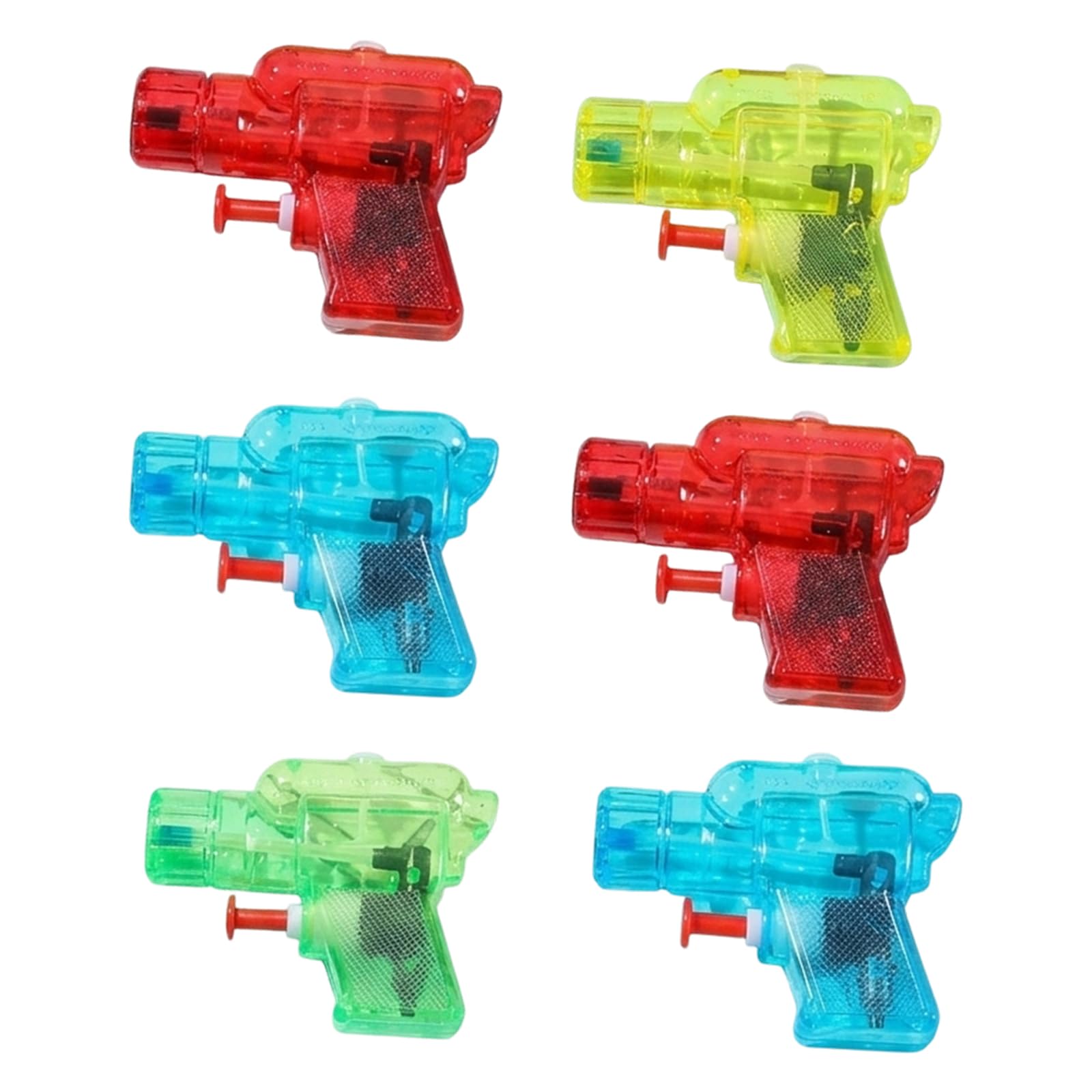 6 Pcs Mini Water Transparent Guns,Small Water Bright Pistols Shooter,Summer Beach Fun Pistols,Available in 4 Lively Colors for Beach Squirt BlastersSwimming Pool Parties(Random Color)