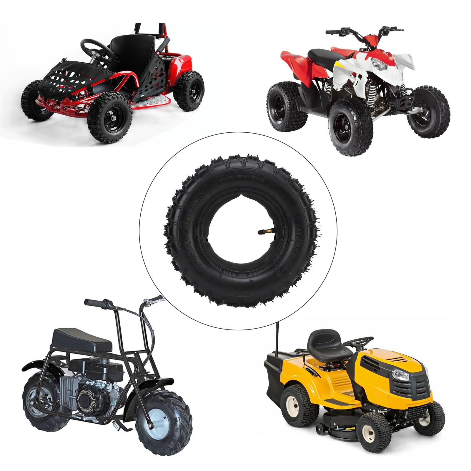 2 Sätze 13 x 5,00 6 Reifen- und Schlauchset mit gebogenem TR87-Ventilschaft, passend für Yerf Dog, Motovox, Dirt Quads, Go Kart, All Terrain Bike, ATV, Yard Tractor, robuste
