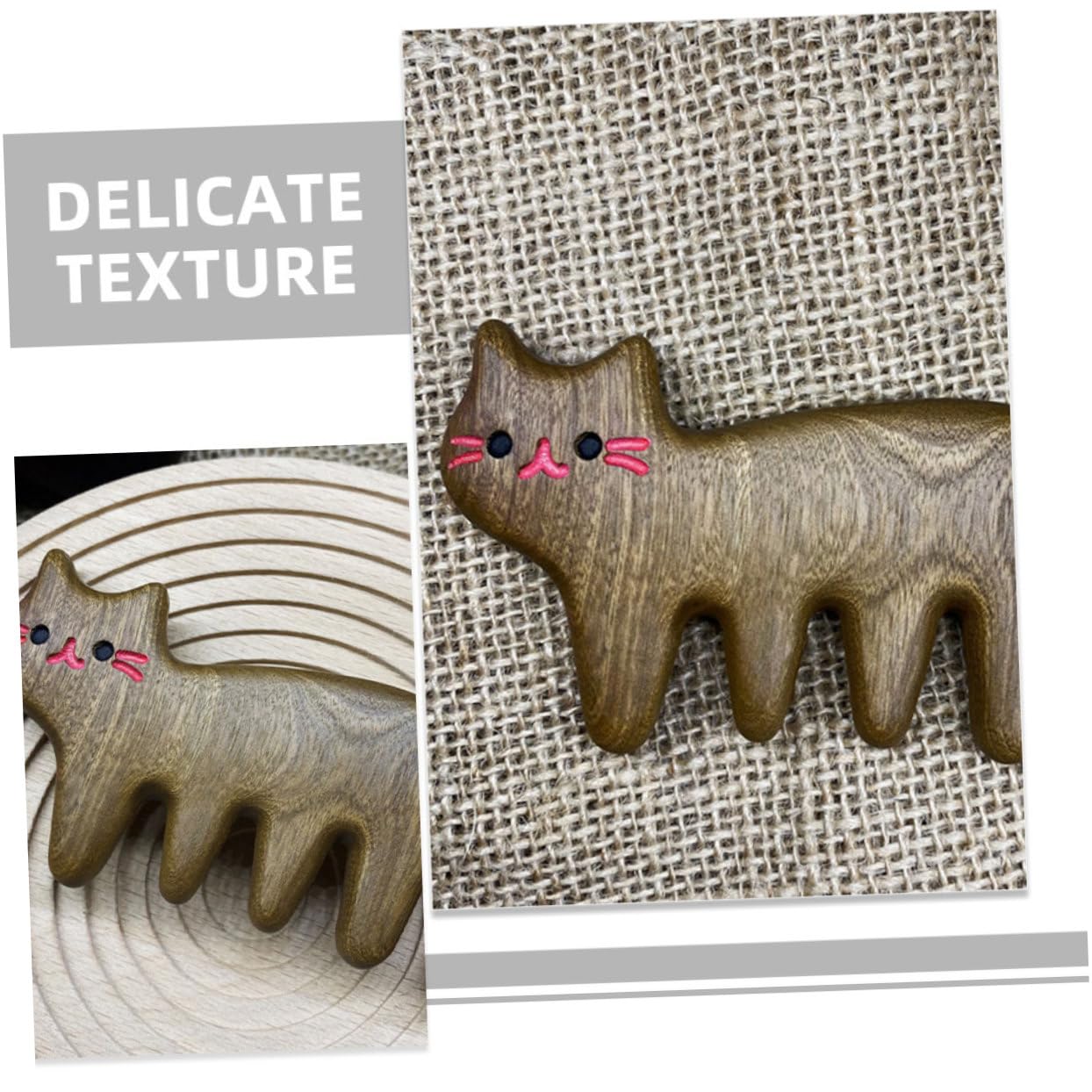 FRCOLOR 10pièces Peigne Pour Massage Du Peigne à Large Dents Anti- Avec Design De Chat Pour Démêlage Et Soin Cheveux