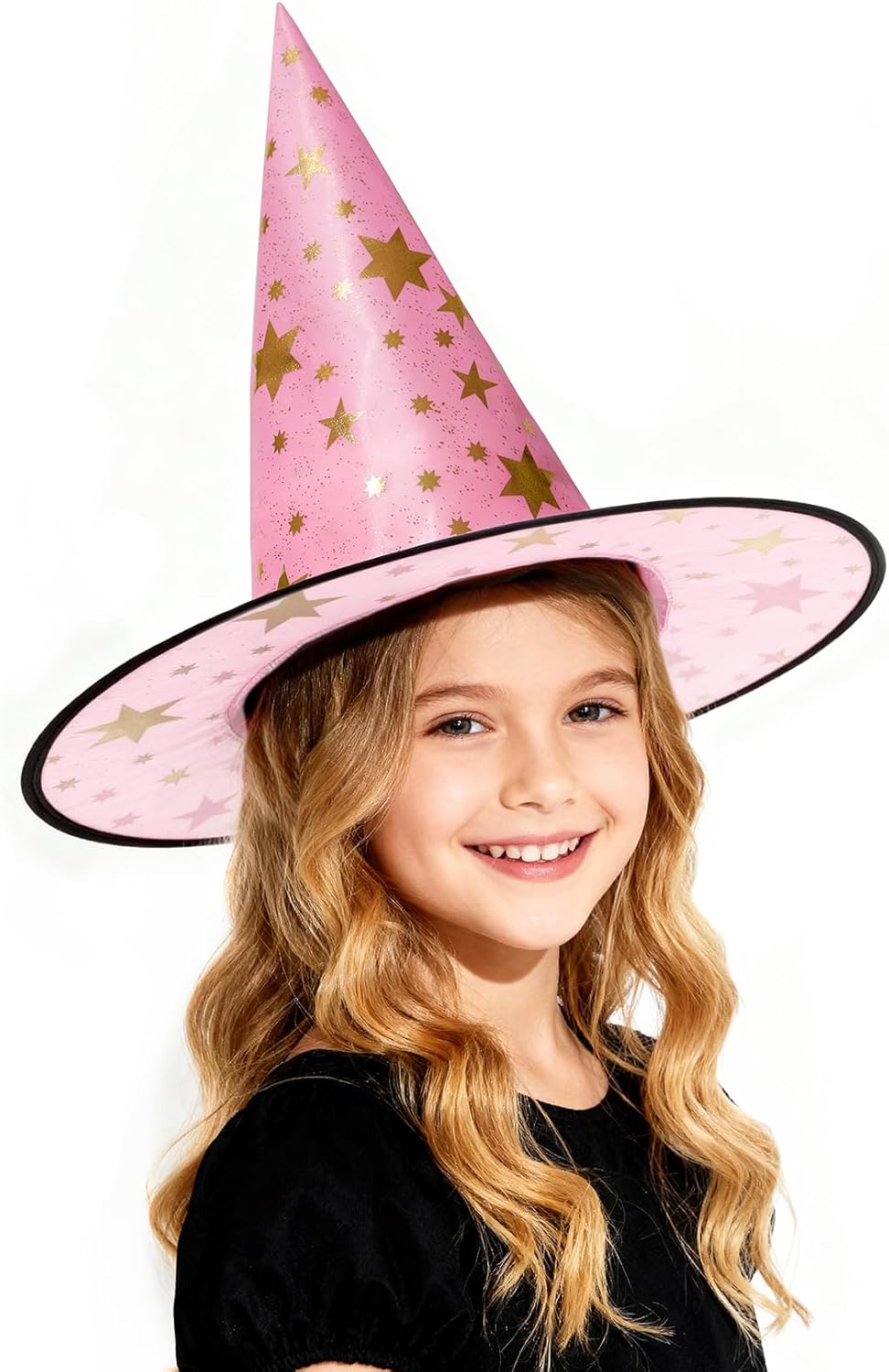 Century Star Kids Witch Hat Star Printing Wizard Hat for Boys Girls Halloween Hat Cosplay Party Decorations