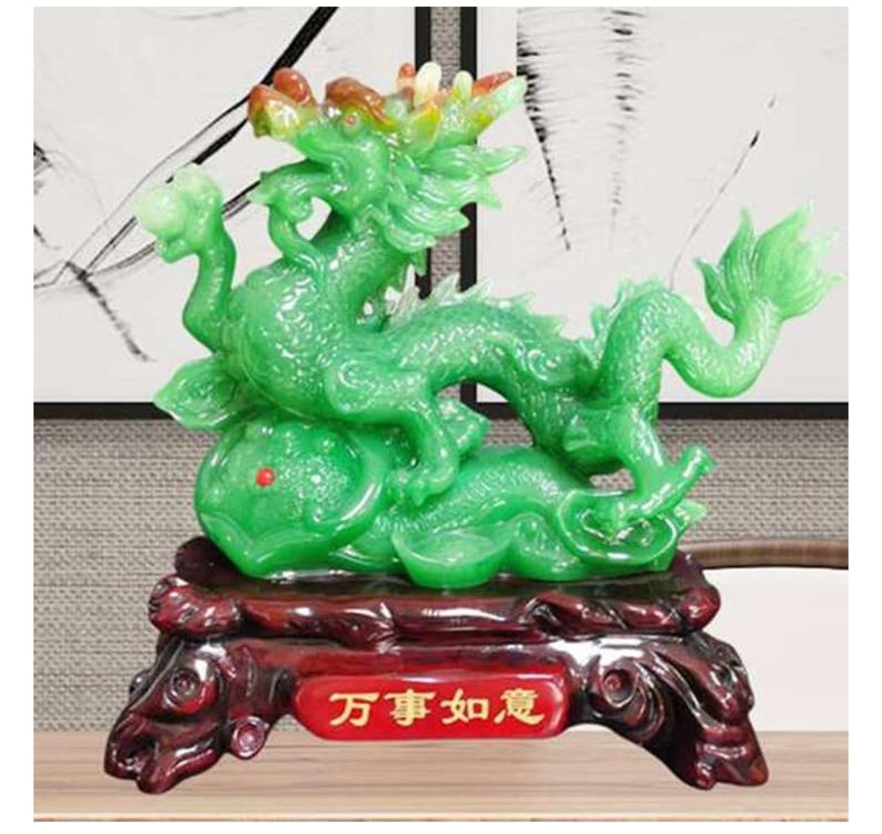 Amazon.co.jp: 【Fabig】 龍の置物 樹脂製ドラゴン装飾品 昇運風水