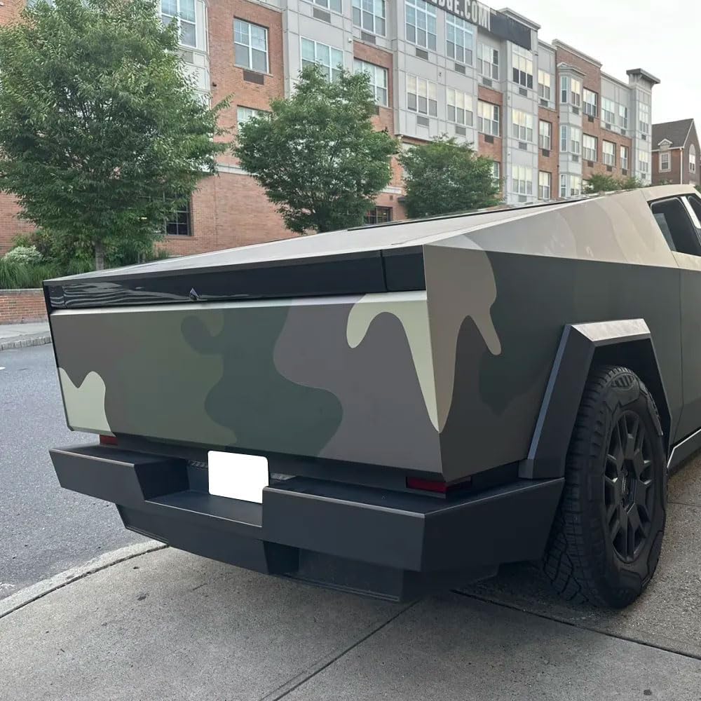 Custom DIY Color Changing Wraps Film Entire Set for Tesla Cybertruck 2024-2026, Precut Paint Protective Film PVC Self-Adhesive Vinyl Wraps (Specially Customized Version-Camouflage Color)