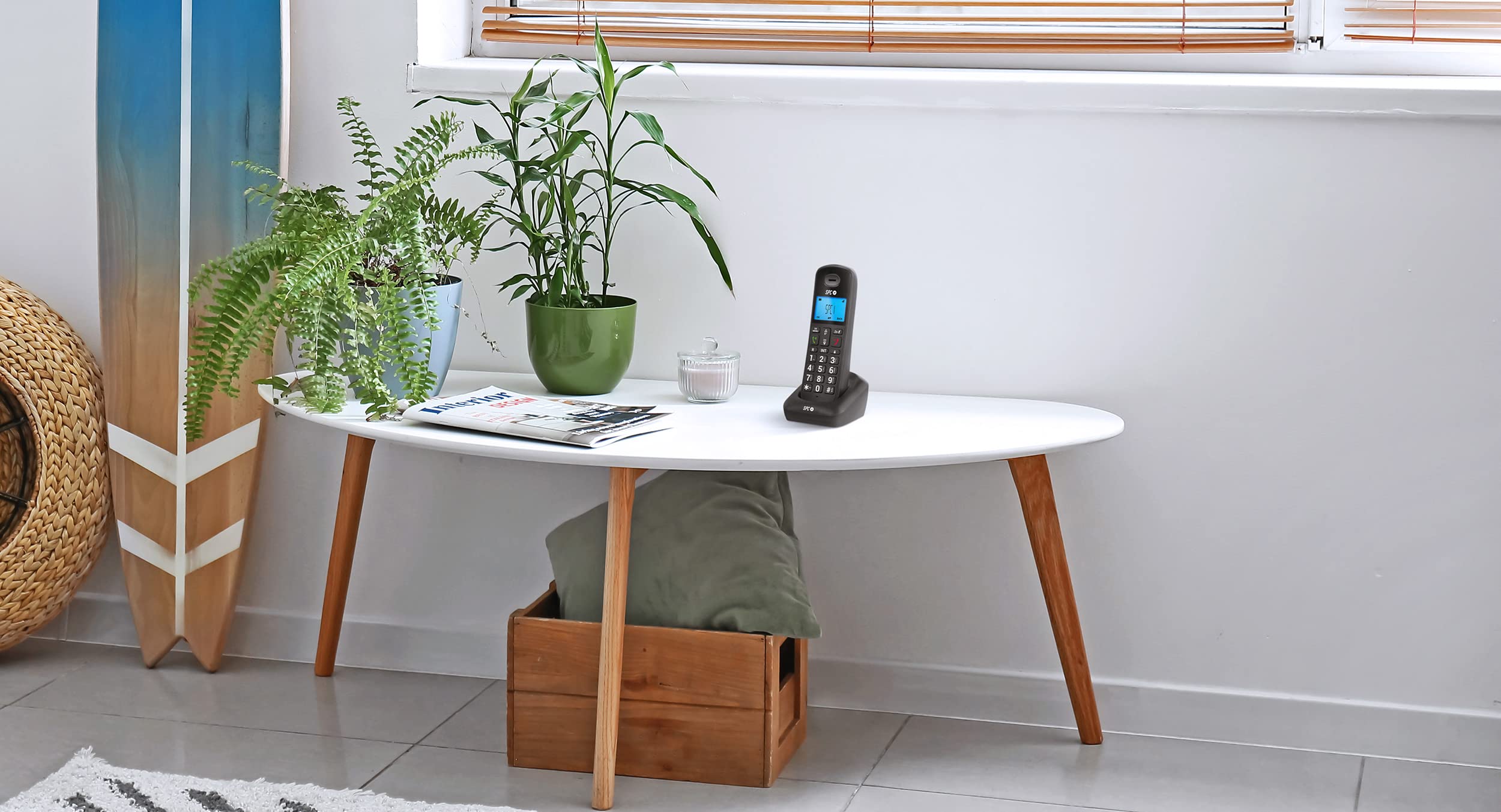 SPC Gossip 2 – Schnurloses Festnetztelefon mit beleuchtetem Display, großen Tasten und Ziffern, Freisprecheinrichtung, Anrufer-ID, Telefonbuch, ECO-Modus, Gap-Kompatibilität, Schwarz