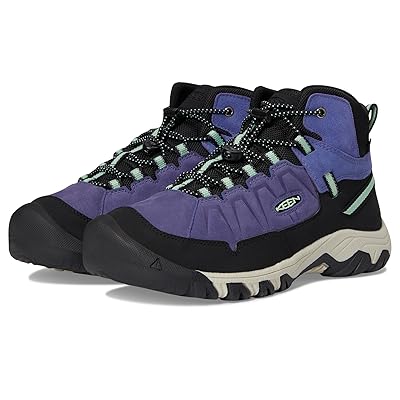 KEEN Kids Targhee 4 Mid Height Durable Comfortable Waterproof (Little Kid/Big Kid) Kids Shoes Skipper Blue/Hemlock