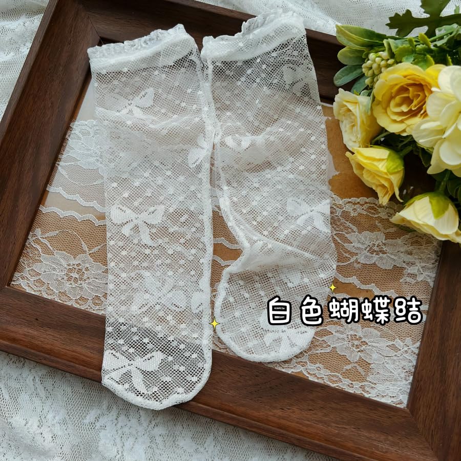 Calf socks, Children's tube socks, Girls' hollowed out princess socks, breathable air-conditioned socks ultra-thin4