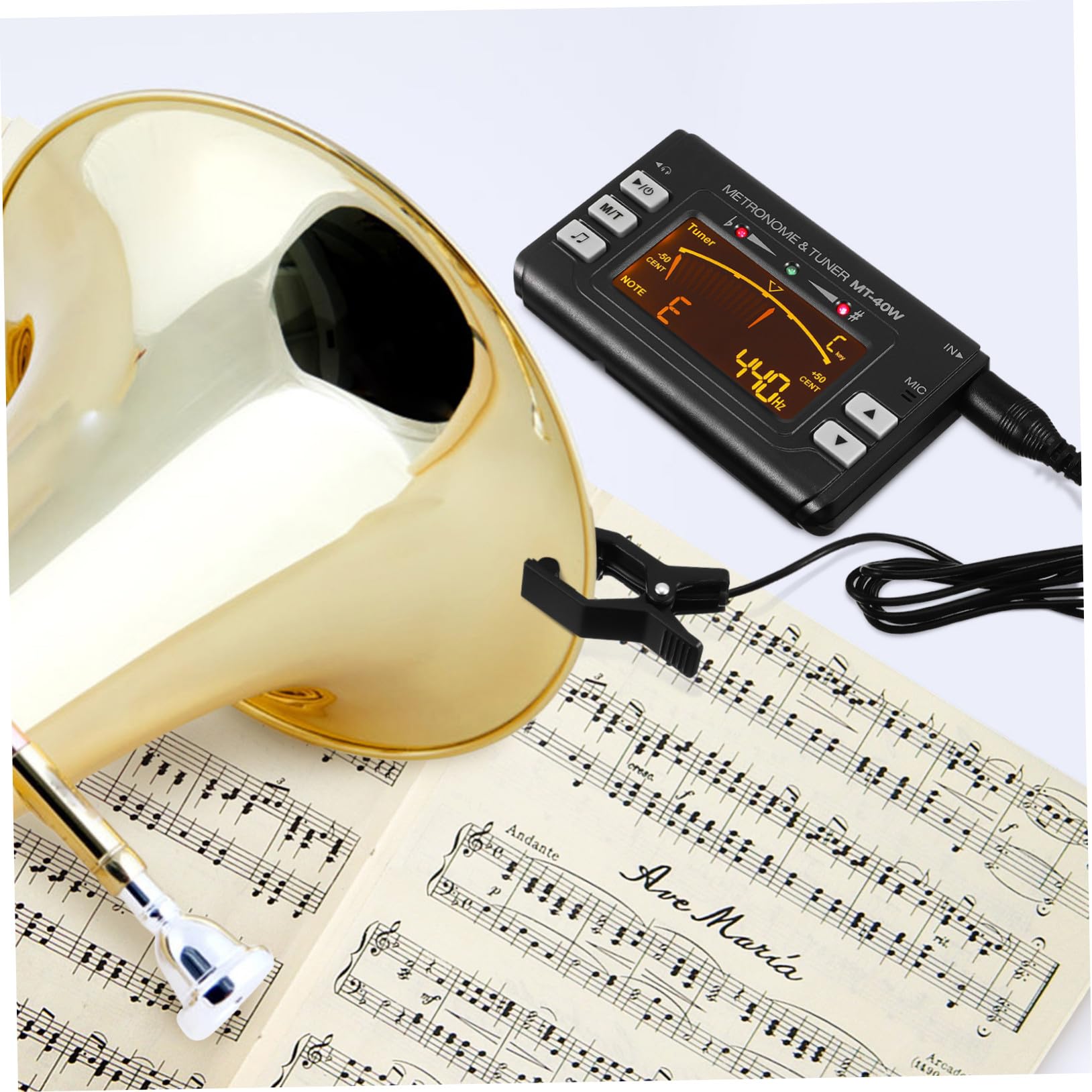 Afinador de Instrumentos Musicales para Viento Clip y LED Abs | Uso para Afinación de Instrumentos, Manejo Sencillo, Lectura Clara en Pantalla LED