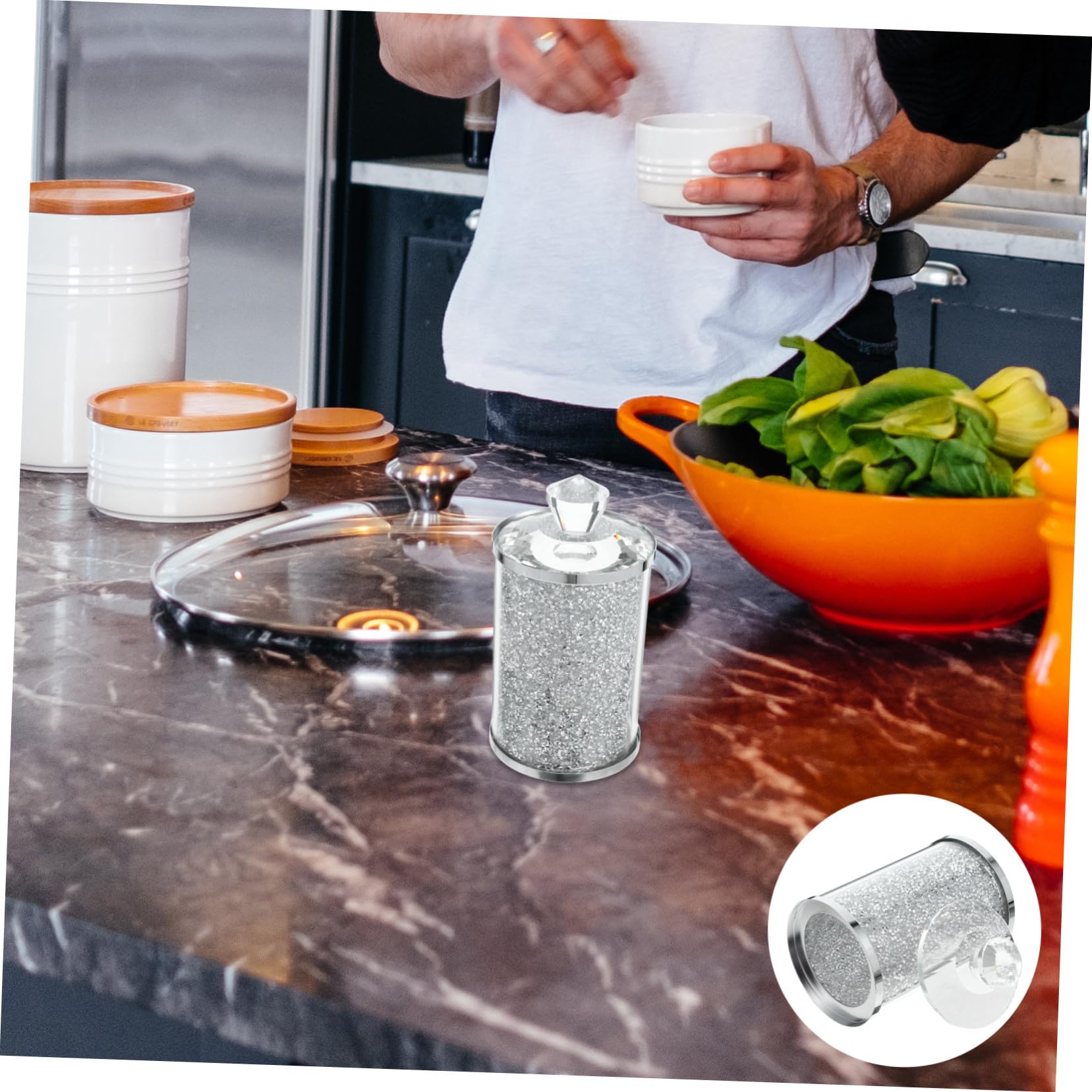 Tarro Cristal Almacenamiento Hermético con Tapa Diseño y Versátil para Café Té Azúcar y Especias Frasco Seguro para Cocina y Mostrador