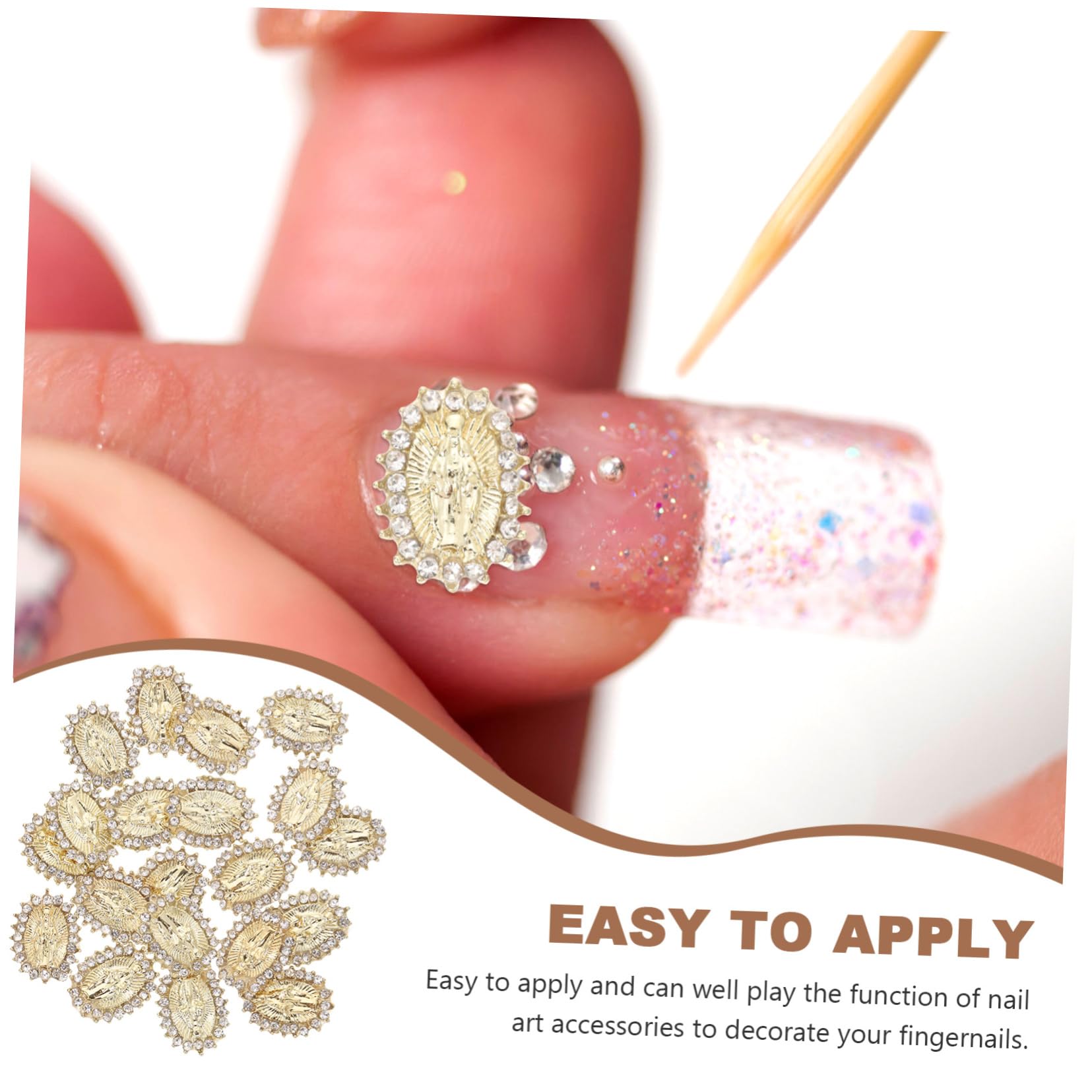 VICASKY 5 set Gioielli Con Diamanti Per Unghie Ciondoli Per Unghie Decorazioni Strass Per Unghie Accessori Nail Art Unghie Carine Punte Per Unghie Accessori Per 20 pezzi * 5