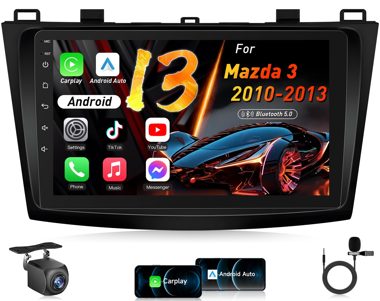 Amazon.com: Car Stereo for Mazda 3 2010-2013: 4+64GB, Wireless