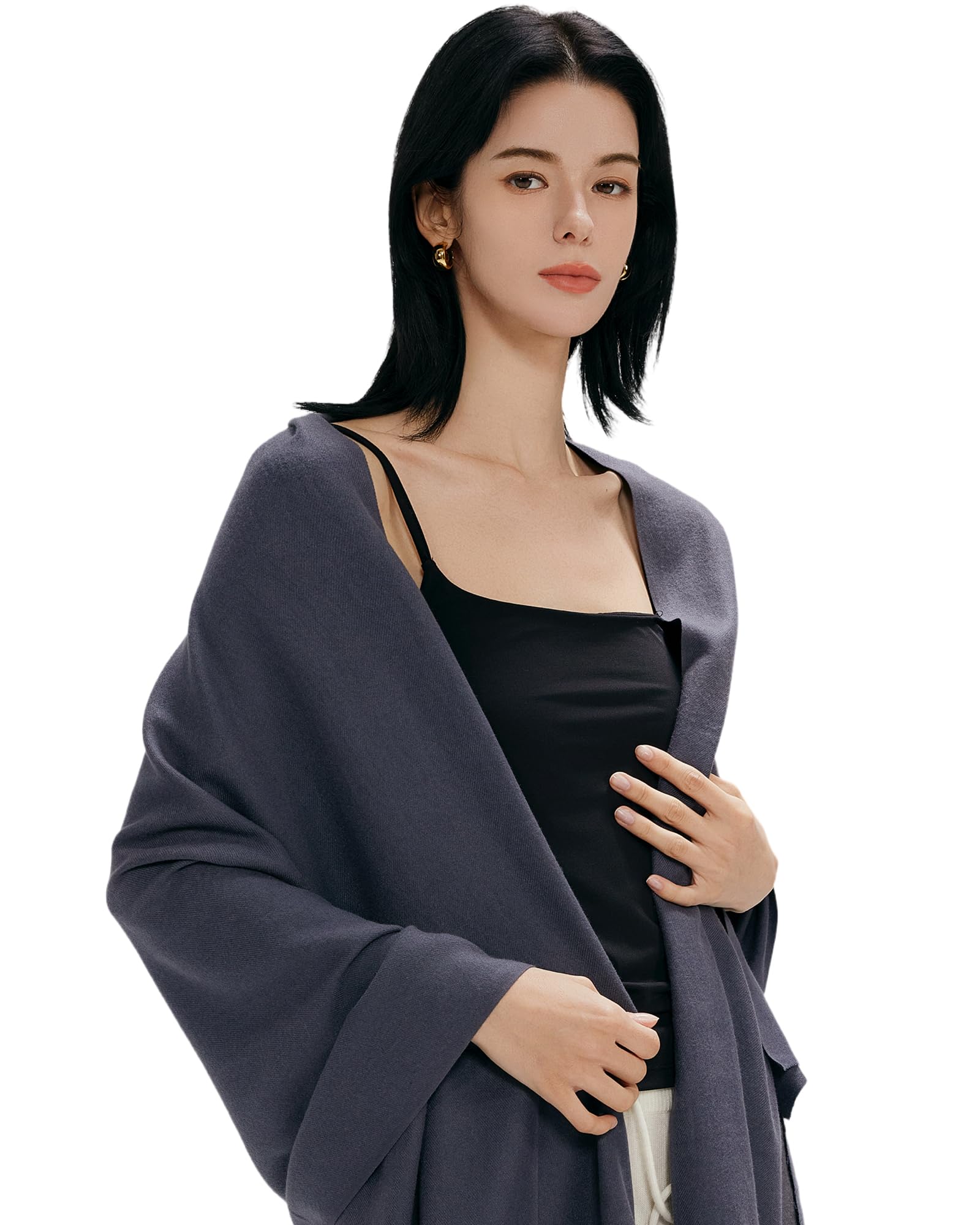 MaaMgic Sciarpa con Frange in Tinta Unita da Donna Morbida e Soffice di Misto Cotone per Autunno Invernale 200 * 70cm