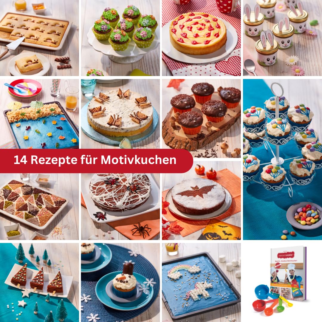 Becherküche Kinderleichte Kreative Motivkuchen (Band 8): ERGÄNGZUNGSEXEMPLAR, kinderleicht backen mit Kindern, Backbuch für Kinder ab 4 Jahren, Backen nach Bildern, Backen mit Kindern,14 Motivkuchen