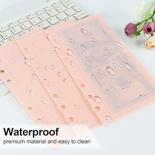 Miniatura 3 de Buqoo Bolsillos para carpetas A6, 10 unidades, 6 anillas, bolsa de documentos de PVC, organizador de carpetas de archivos, bolsas de almacenamiento