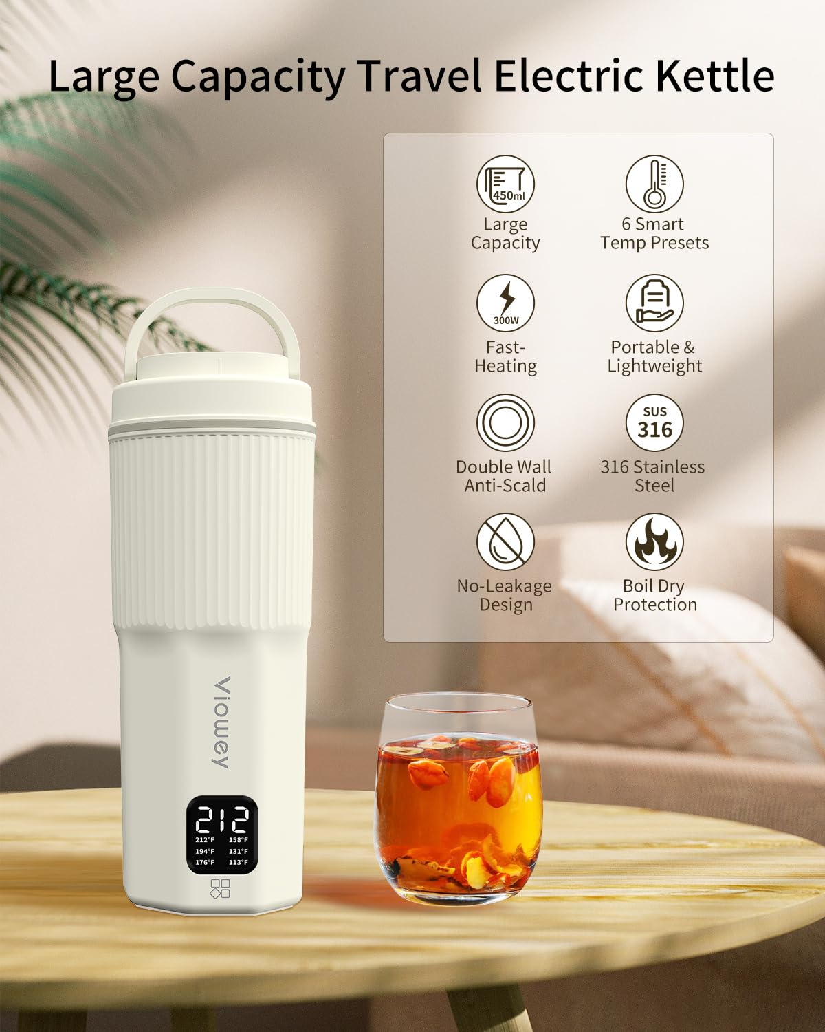 Tetera Eléctrica Hervidor Portatil Usb Hervidor De Agua Hervidor