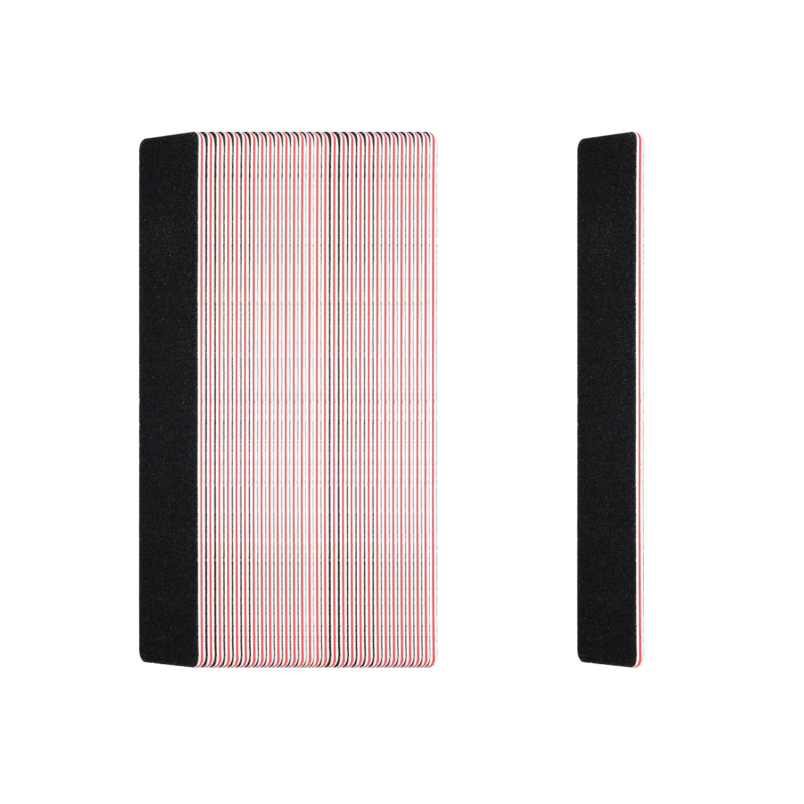 Nail File Set, 30 Pack Black Nail Files with 100/180 Grit, Double Sided Manicure Tools Kit for Home Salon