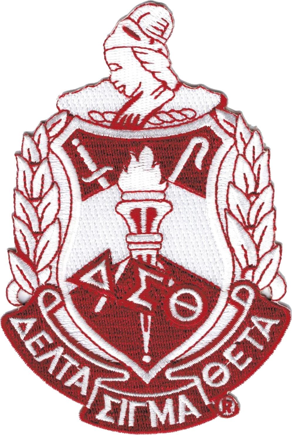Delta Sigma Theta Crest Iron-On Patch [White - 5]