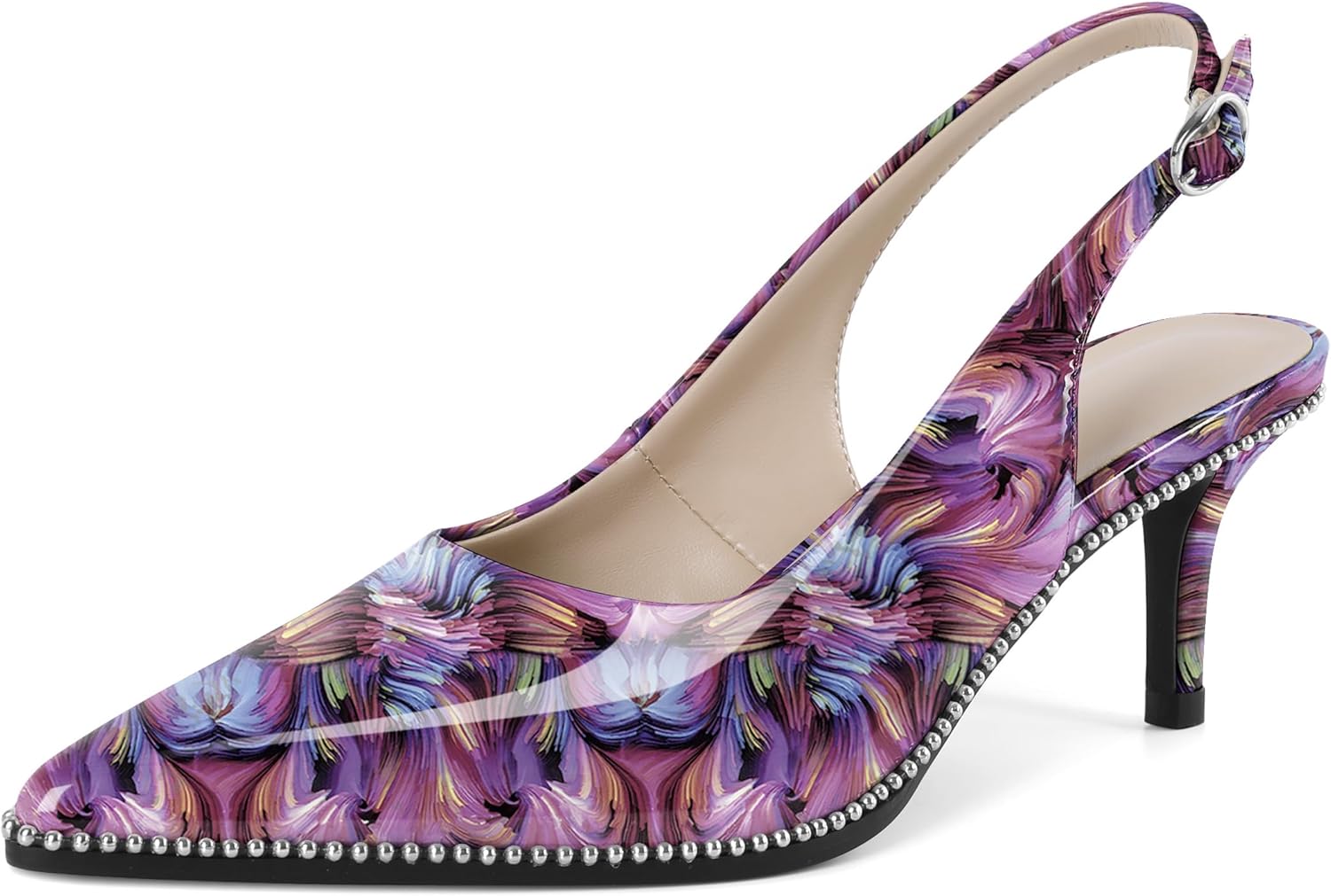 YODEKS Slingback Kitten Heels Women’s Pointed Toe Low Heel Pumps 2.5 Inch Shoes Size 5-13