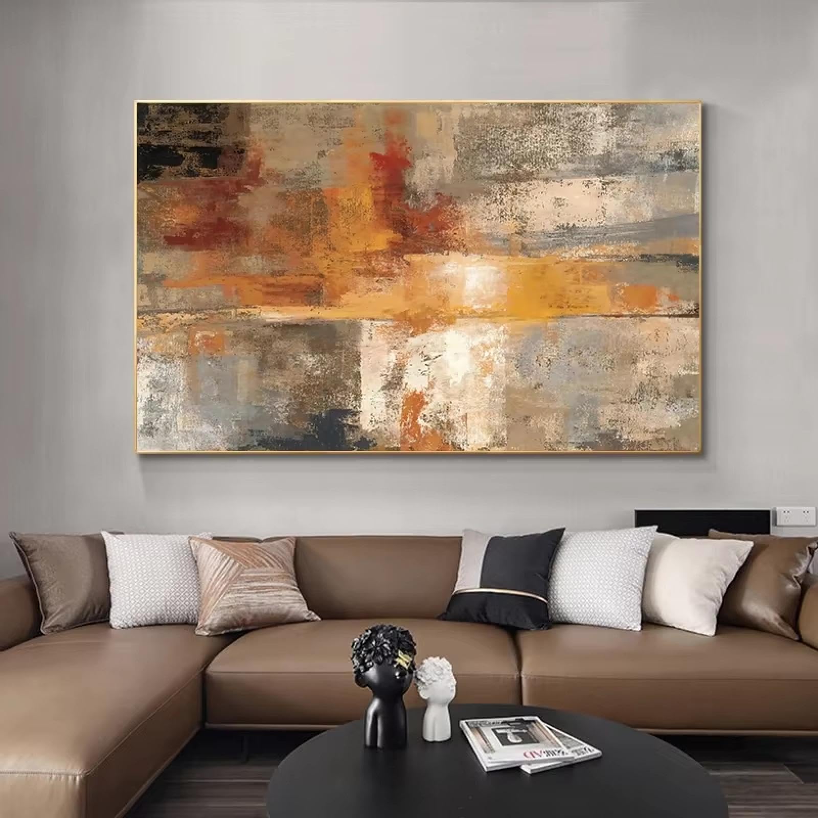 IEUUUB Stampe su tela di arte astratta da parete, dipinti moderni su tela, quadri su tela, decorazioni da parete per soggiorno, 50x70 cm (20x28 pollici) con cornice