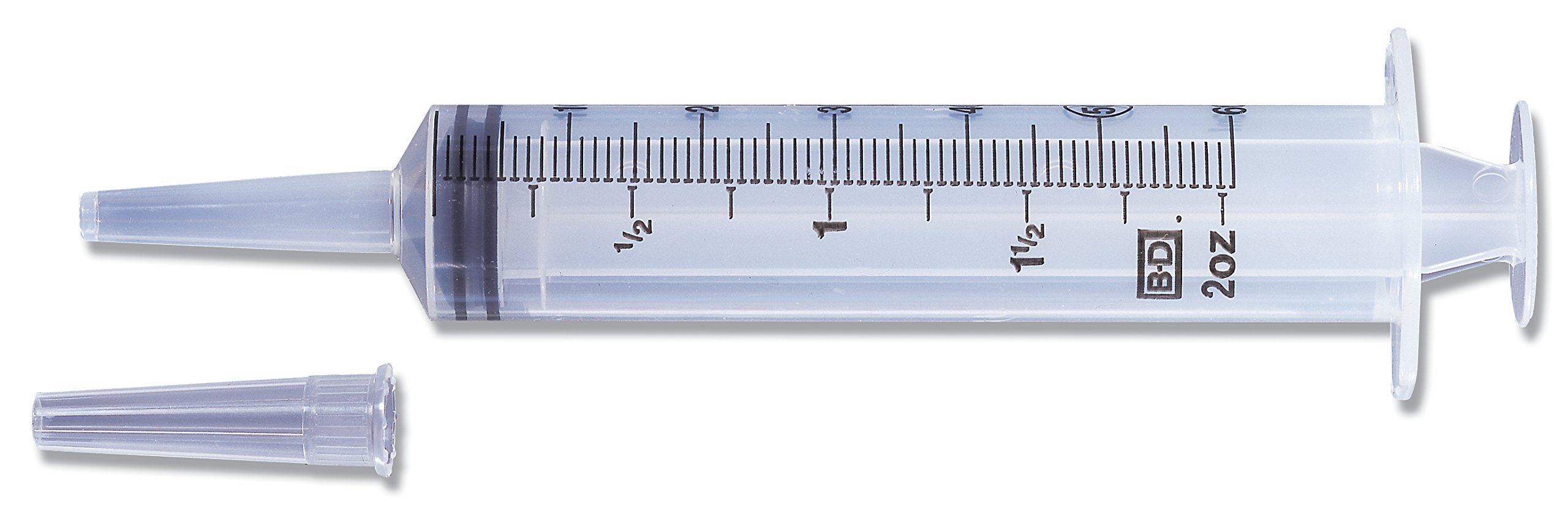 BD 309620 Plastipak Sterile Eccentric Tip Disposable Syringe with Cap, 60mL Capacity (4 Boxes of 40)