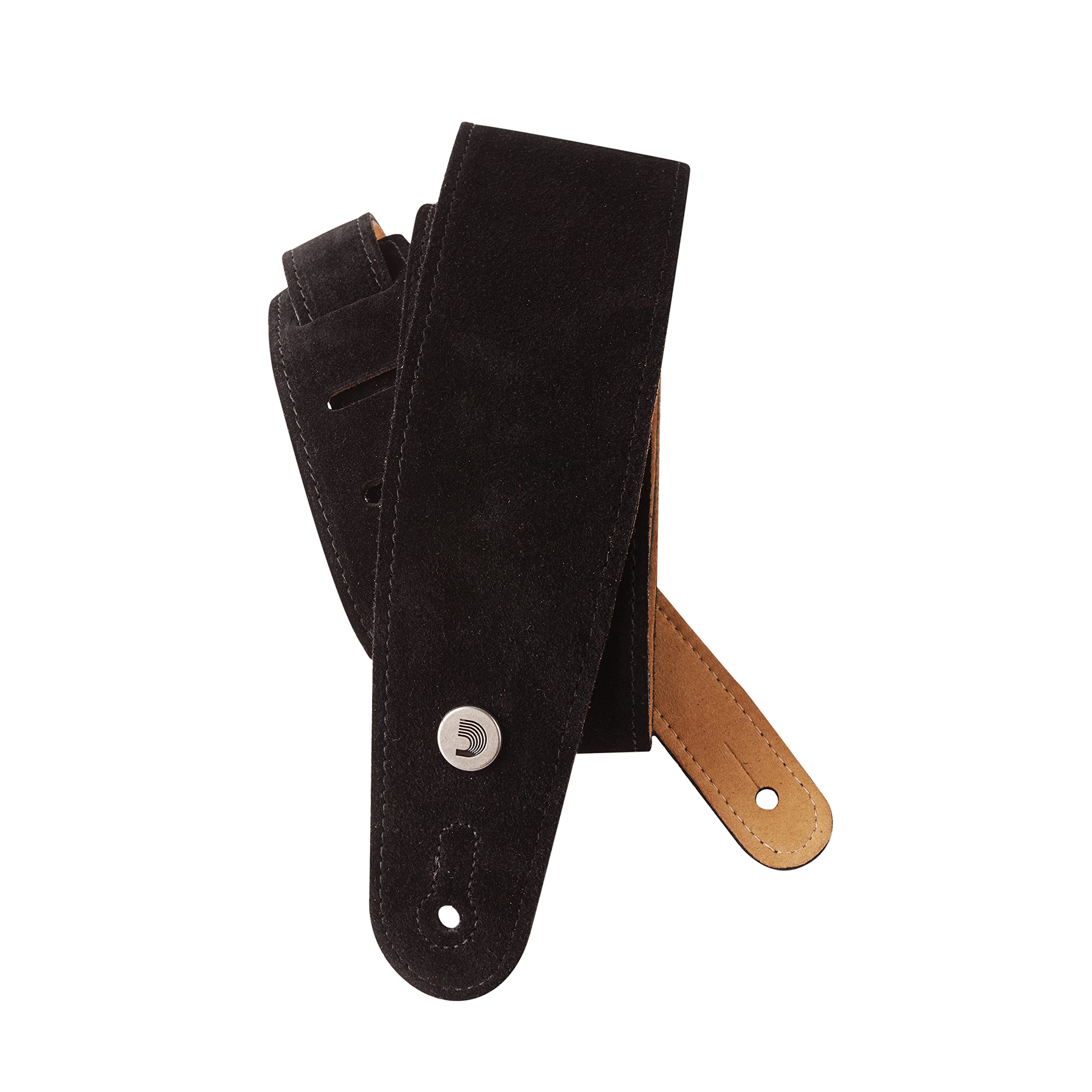 D'Addario Accessories Suede Guitar Strap - Guitar Accessories - Electric Guitar Strap, Acoustic Guitar Strap, Acoustic Electric Guitar Strap & Bass Guitar Strap - Black