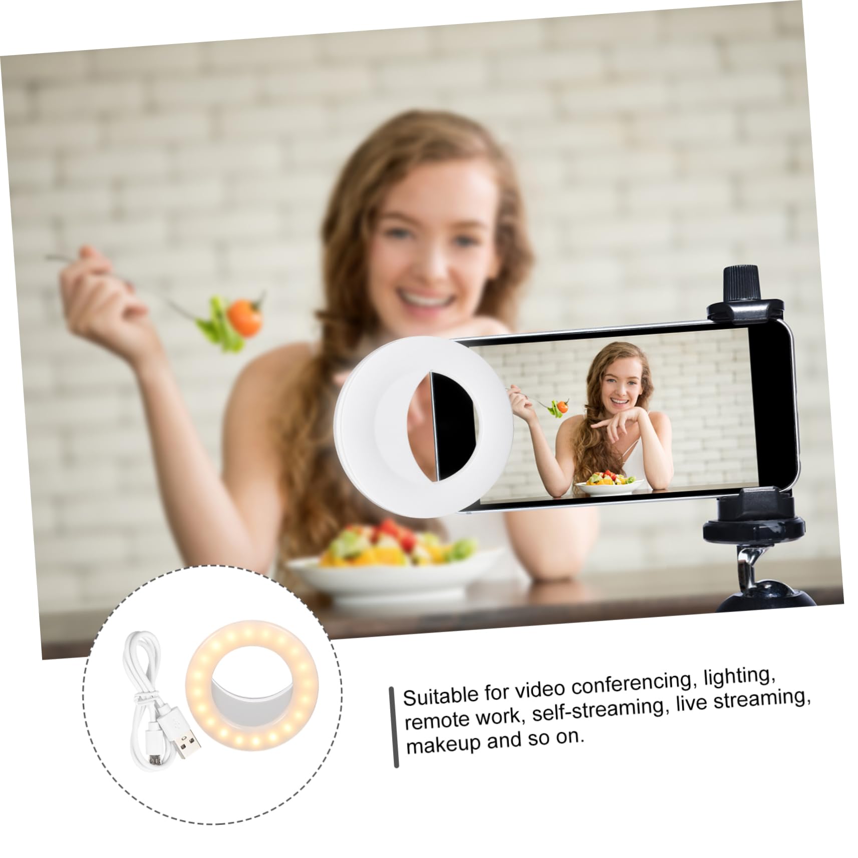 Angoily Portable Makeup Fill Light for Phone and Computer Selfie Lamp with Color Temperatures for Live Streaming Video Calls and Makeup Application