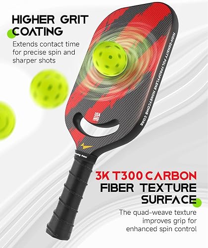 Miniatura 2 de Warping Point Ascent Pickleball Paletas  Raqueta de pickleball de fibra de carbono con garganta aerodinámica  Superficie de grano texturizada