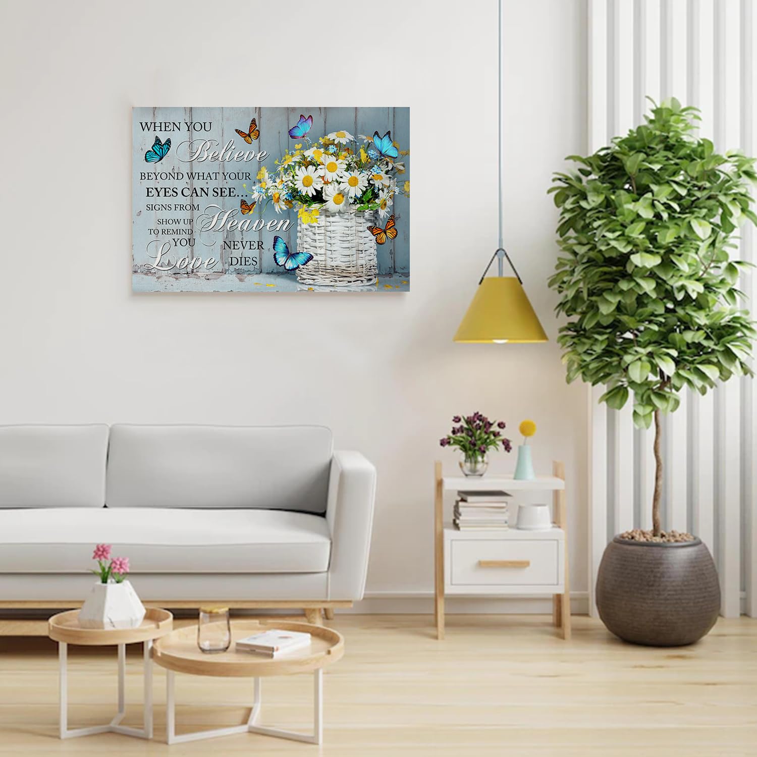 NutArtPic Rustikales Gänseblümchen-Wandbild – 3-teiliges Leinwand-Set, 30x40 Cm, Vintage-Blumendeko Für Bauernhaus-Stil