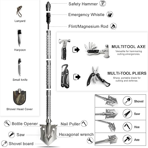 Miniatura 3 de Calendario de Adviento de supervivencia resistente 2025 para adultos, kit de cuenta regresiva de Navidad de 24 días con equipo de campamento, pala