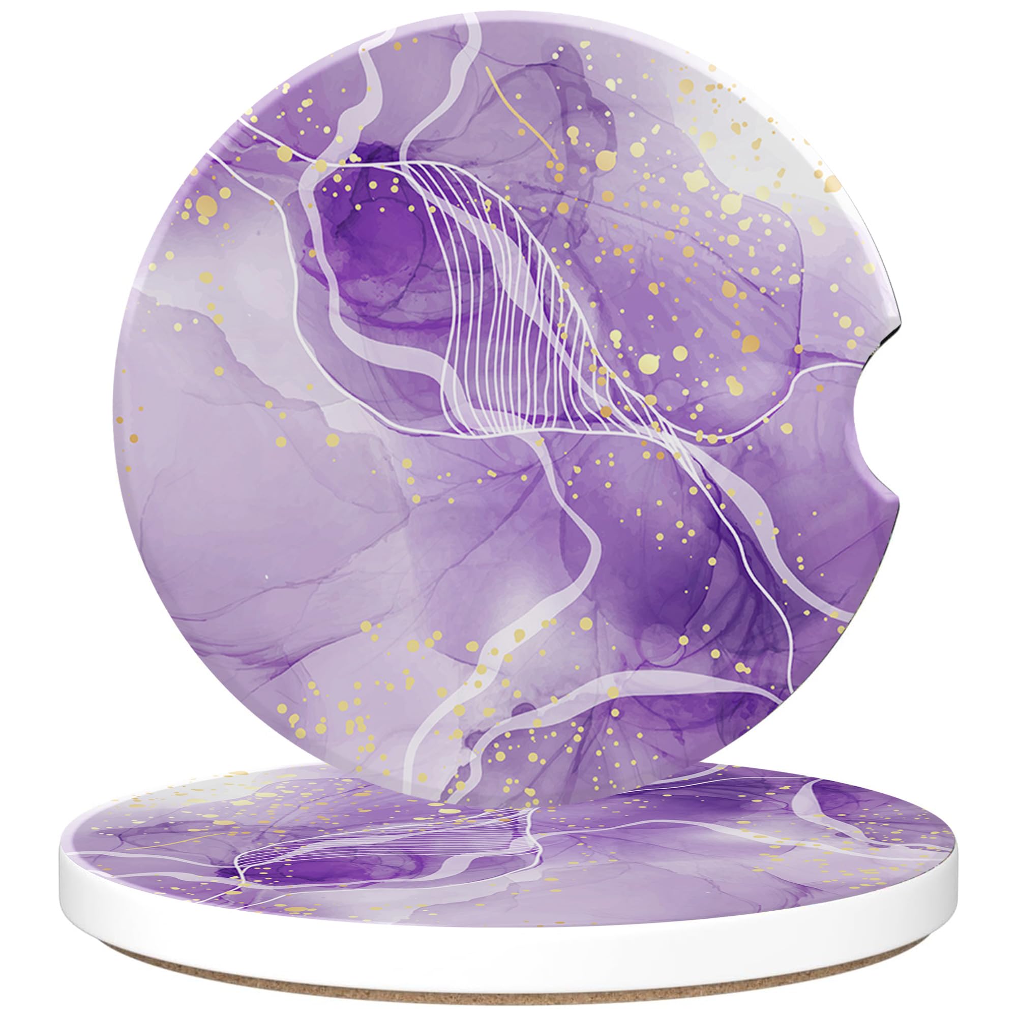 Set Di 2 Sottobicchieri Per Portabicchieri Da Auto, Motivo Fiori Rosa, 6 Cm, Fondo In Sughero In Ceramica, Adatti Per Bevande, Tazze, Decorazione