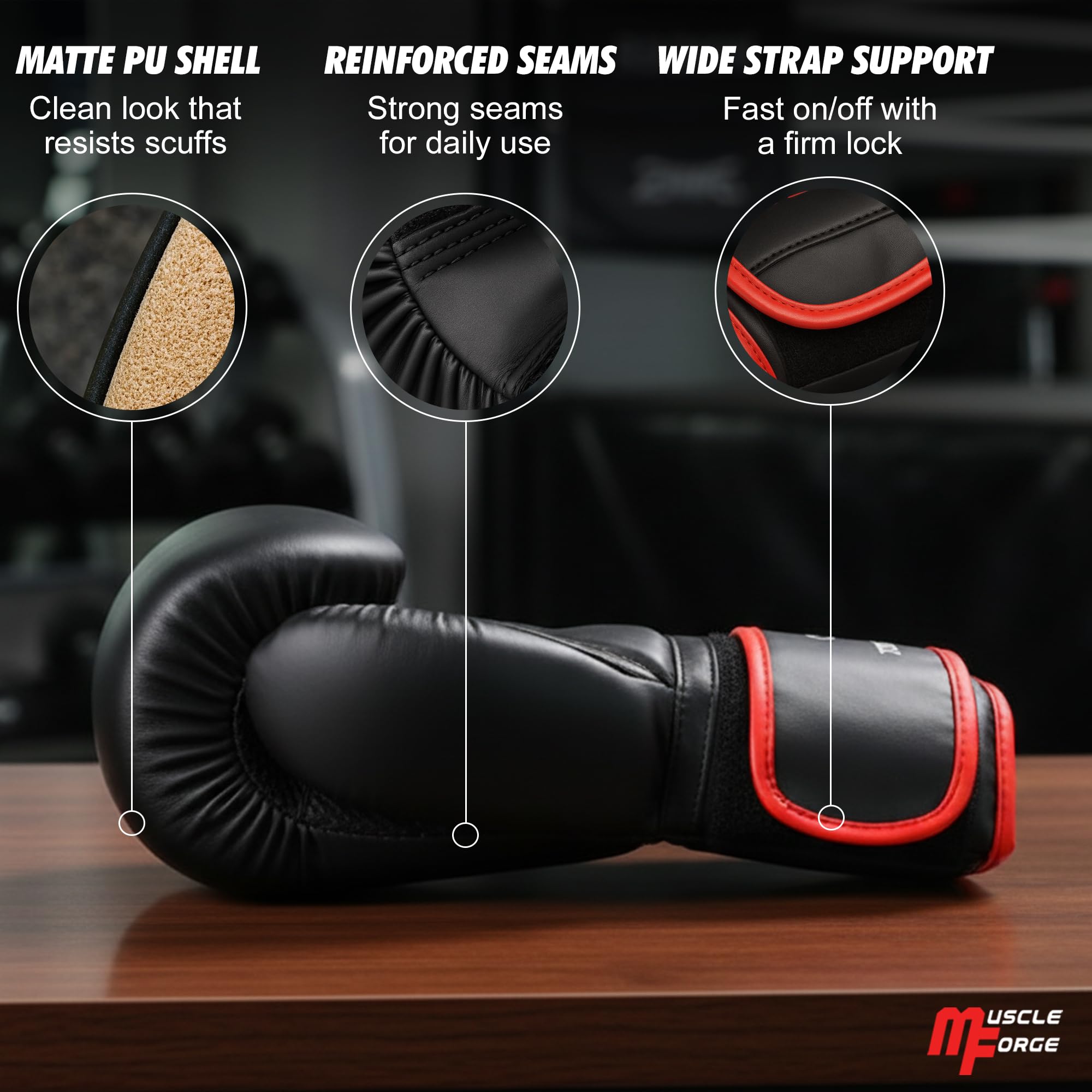 Guantoni da Boxe 14 Oz – Uomo e Donna, per Sparring e Allenamento, Sacco da Boxe, Kick Boxing e Muay Thai, Guanti Box – Similpelle PU Premium con Cinturino Regolabile e Ventilazione