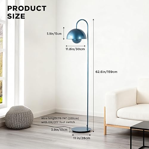 Miniatura 4 de Lámparas de pie de arco para sala de estar, lámparas de pie de 63 pulgadas de alto, lámpara de pie decorativa, colorida casa de campo E26, lámpara