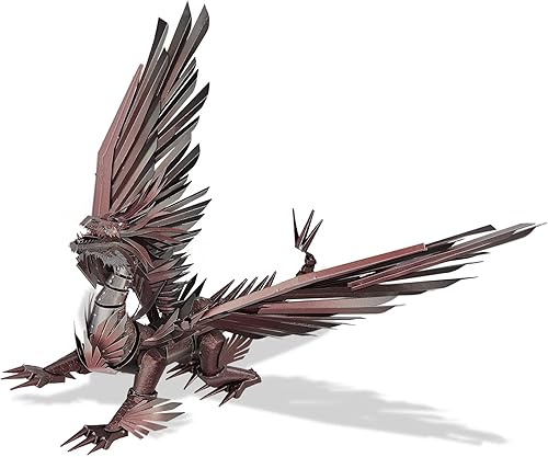 Piececool Rompecabezas 3D para adultos, kits de construcción de modelos de dragón de Hellstrom, rompecabezas de metal desafiantes para aliviar el