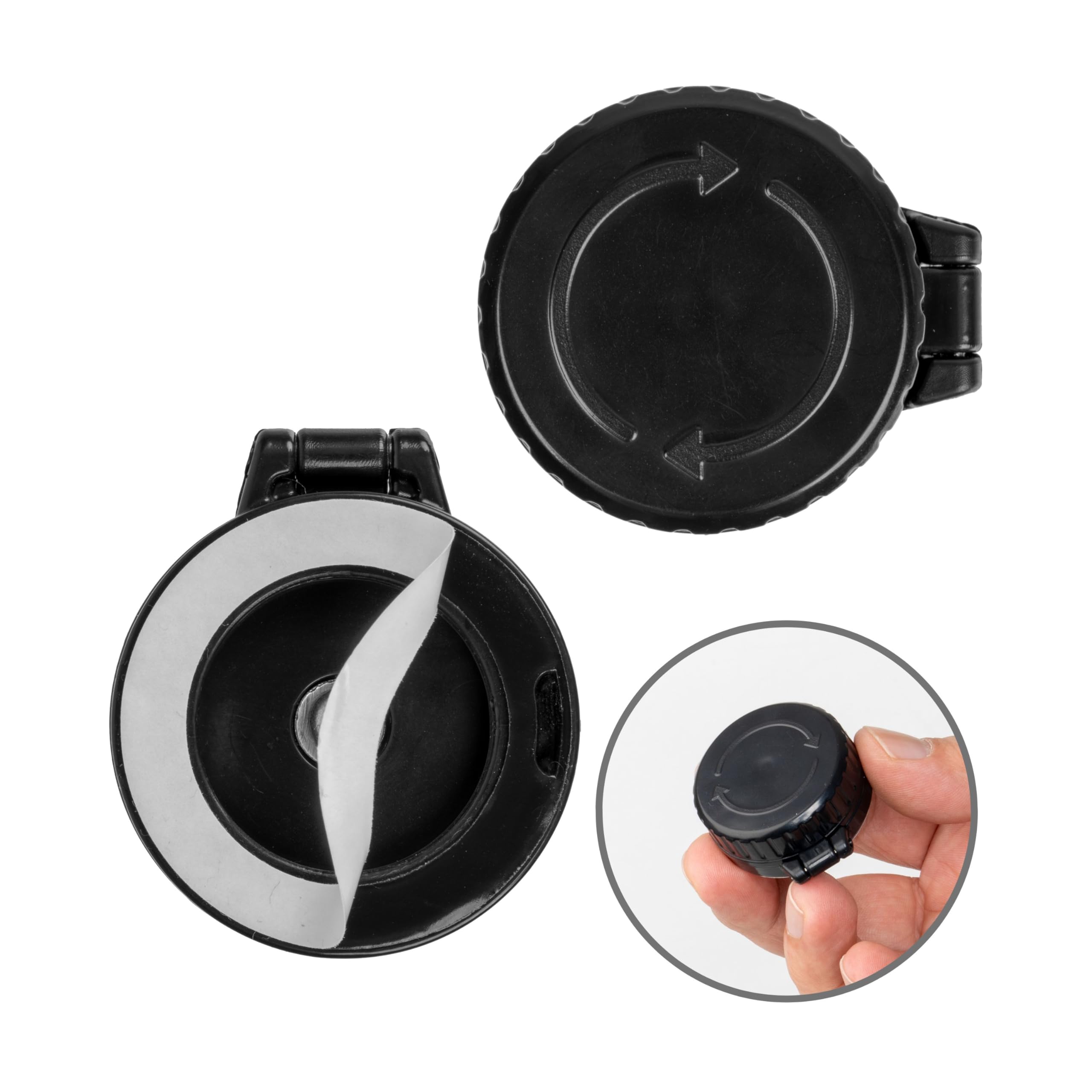 Osłona na pokrętła, 2 szt, do pokręteł Ø 25 x 5 mm, Czarna, do przyklejenia, do pokręteł kuchenki, pokrętła start-stop zmywarki, kuchenki mikrofalowej, blokada pokręteł dla dzieci do dużych urządzeń