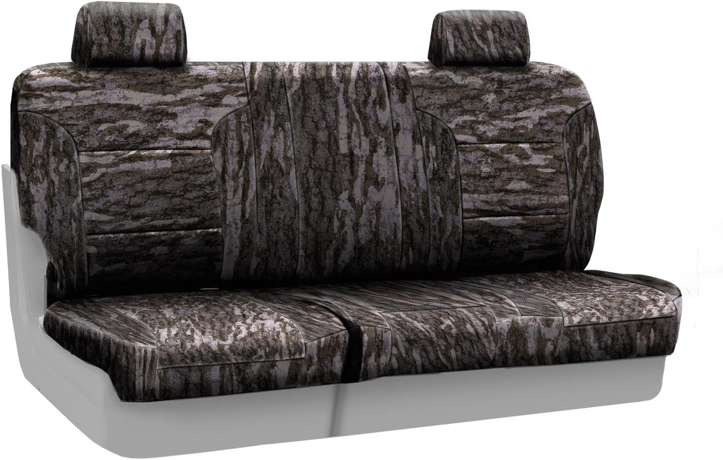 Coverking Rear Split Bench Custom Fit Seat Cover for Select Ford Models - Neosupreme (Mossy Oak Bottomland Camo Solid)