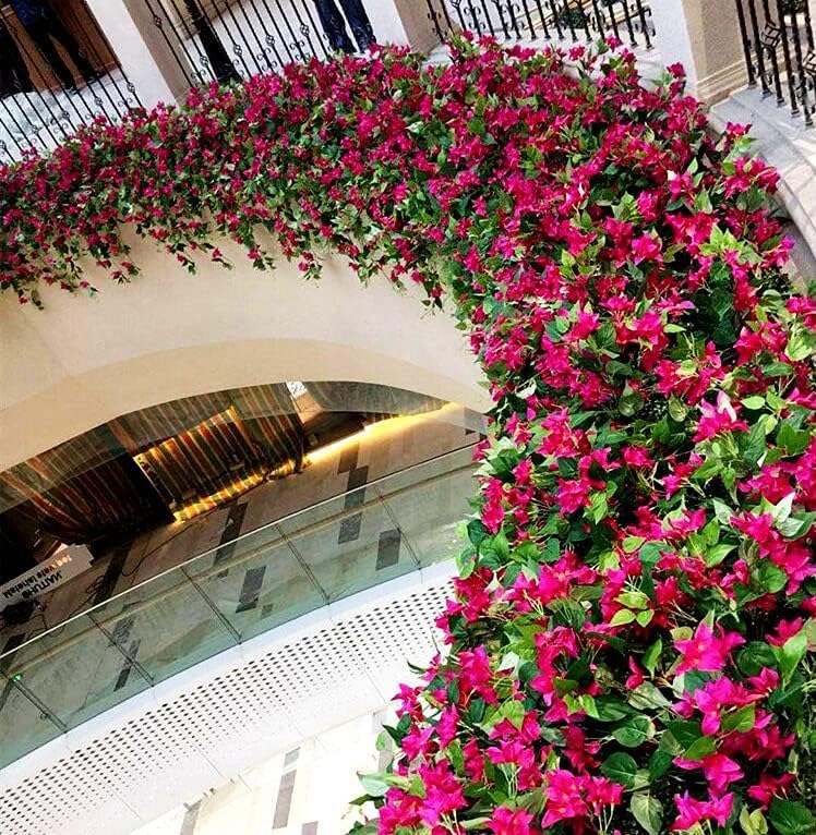 Image of Nutts Artificial Bougainvillea Silk Vines Creepers Hanging Flower Garland for Wedding & Home Decoration, Flower Garland (2, Pink)