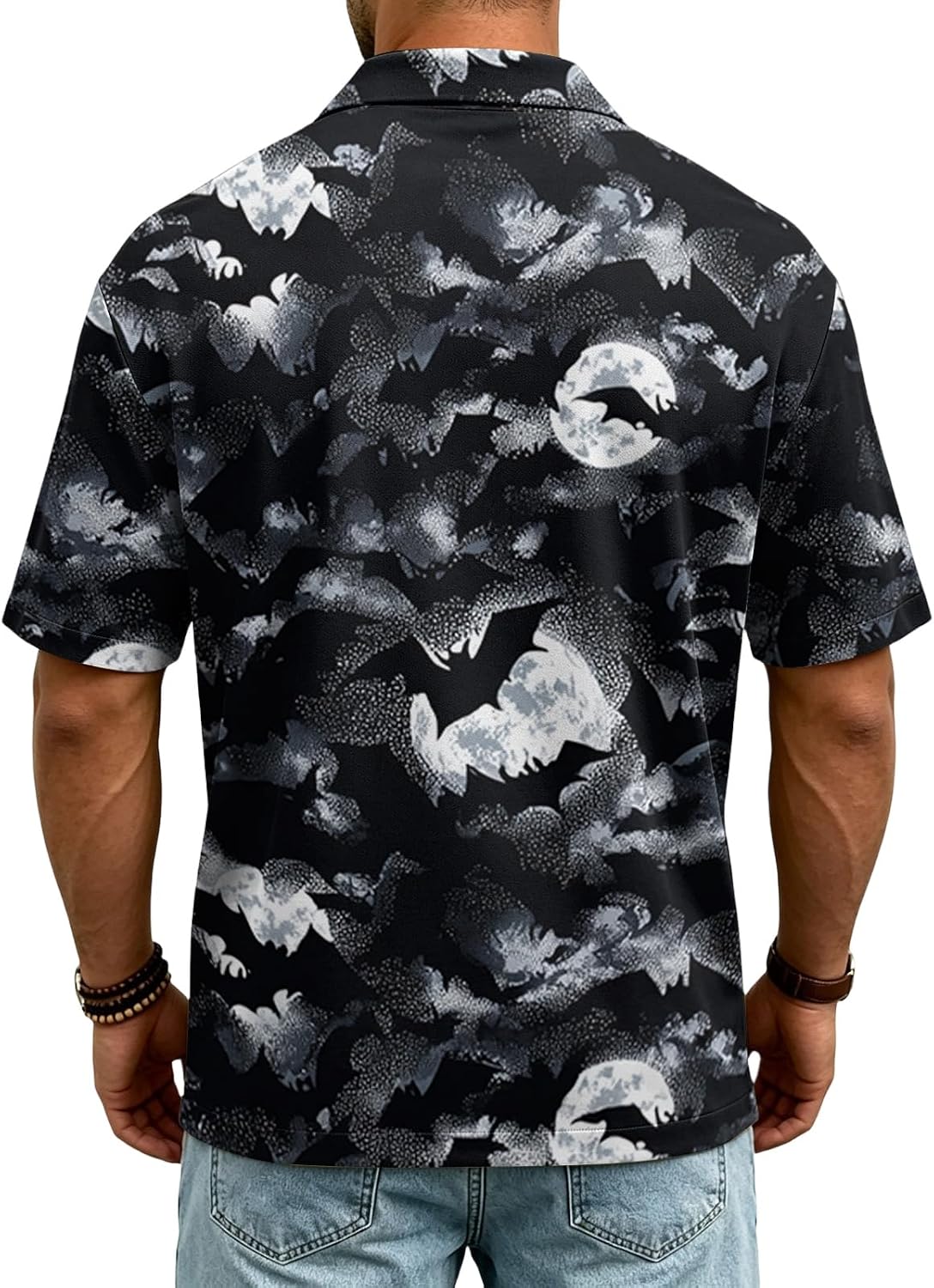 Mens Halloween Golf Polo Shirt Short Sleeve Funny Horror Top