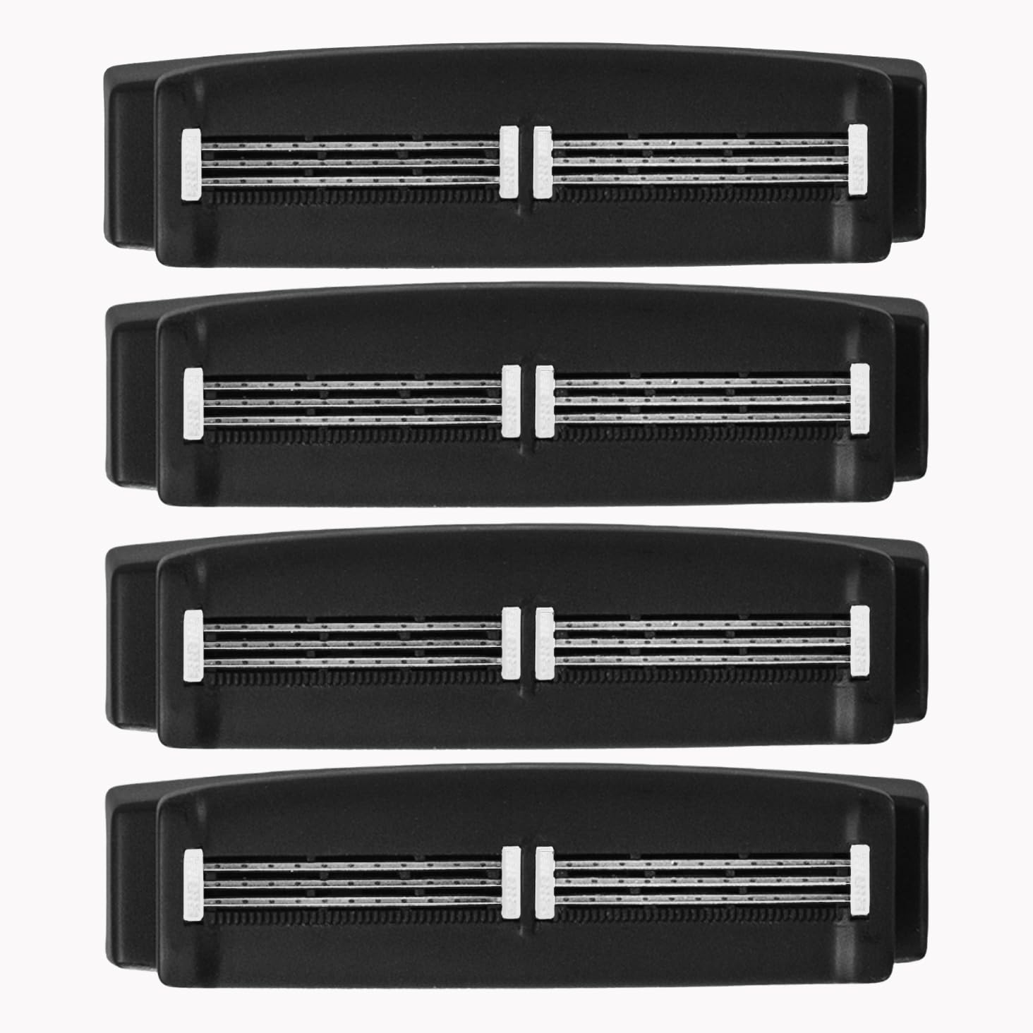 Bearback Paquete de repuesto de cartucho de afeitado: juego de 4 soportes de afeitado pivotantes de triple hoja de acero inoxidable. Se adapta al mango original bearback