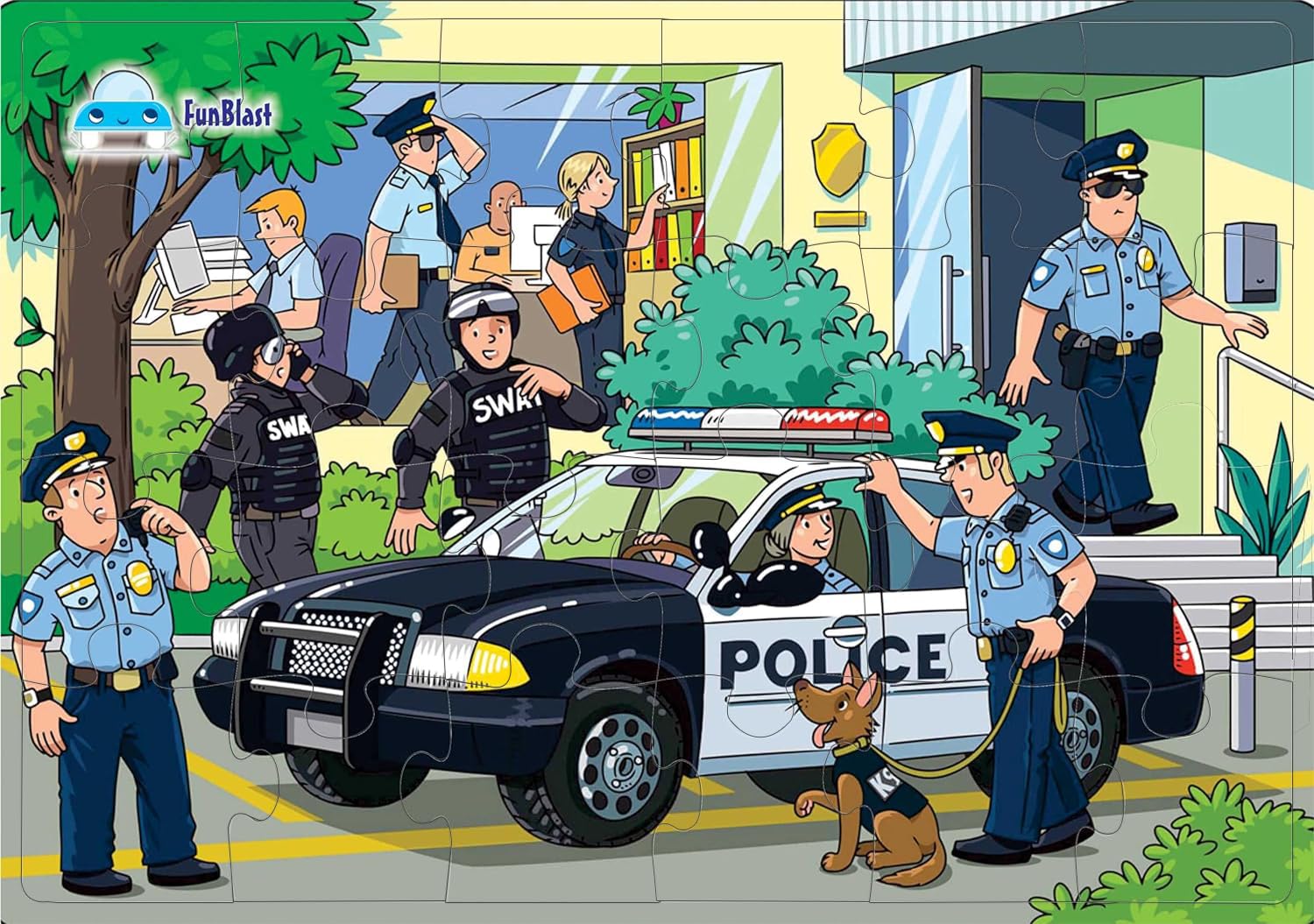FunBlast Jigsaw Puzzles for Kids, Police Team Jigsaw Puzzles for Kids, Floor Puzzle for Children, Learning & Educational Jigsaw Puzzle Toys for 3+ Years Kids, 24 Pcs Puzzle (Multicolor)-picture-22