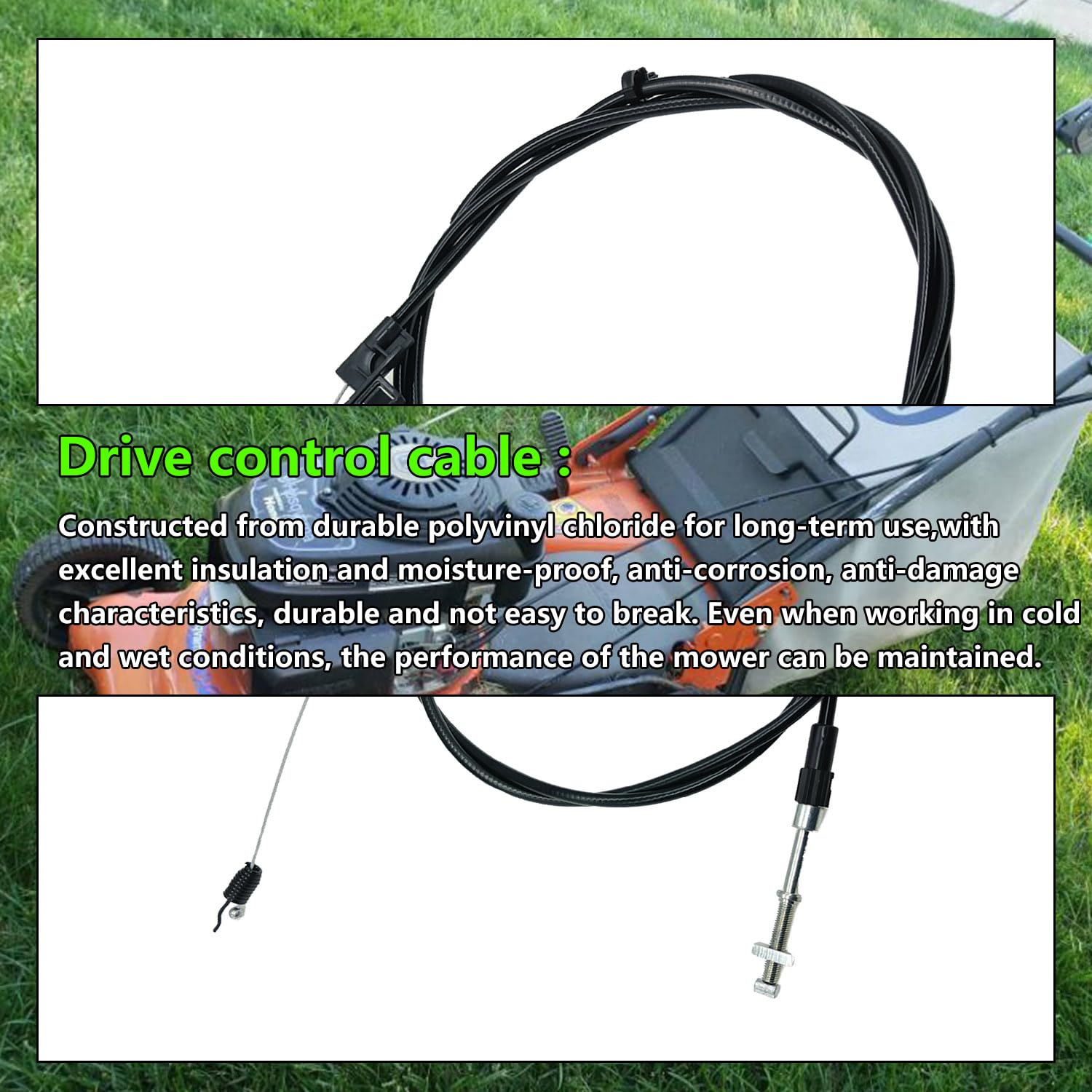 532197195 - Cable de control de accionamiento para cortacésped compatible con Husqvarna, cable del acelerador de cortacésped compatible con los modelos 6522 SH, 6522 SL, 67522 ES y 917.375350