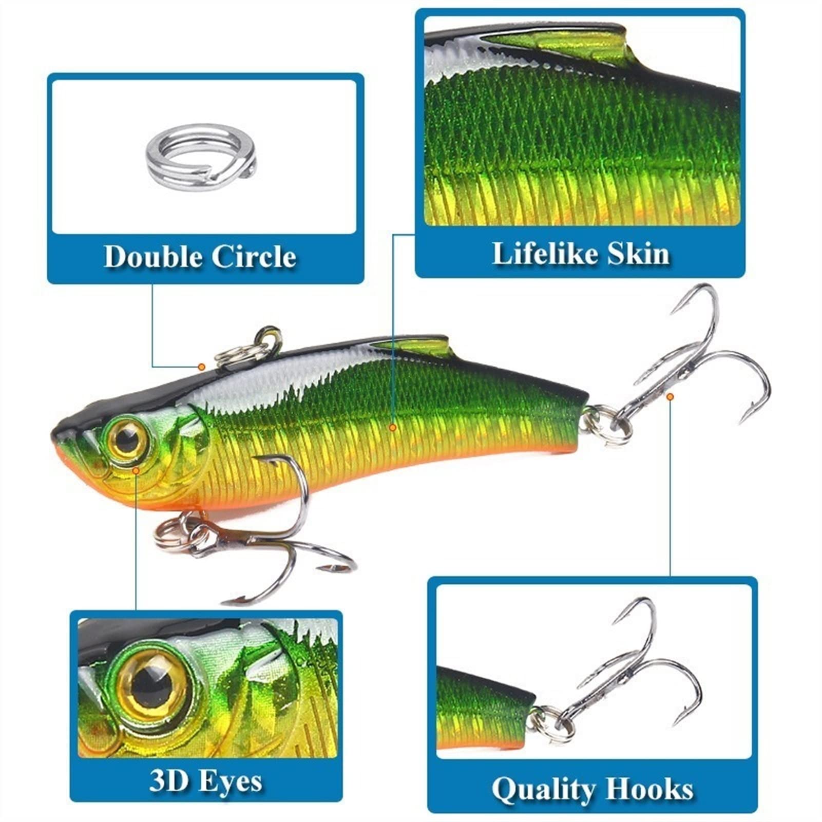 Señuelos de Pesca Blandos, Señuelos de Pesca 10 PCS Señuelo de Pesca Cebo Duro Buceo Cebo Giratorio Aparejos de Pesca de mar de Invierno 7 cm / 18 g for Agua Dulce, Equipo de Pesca Simple