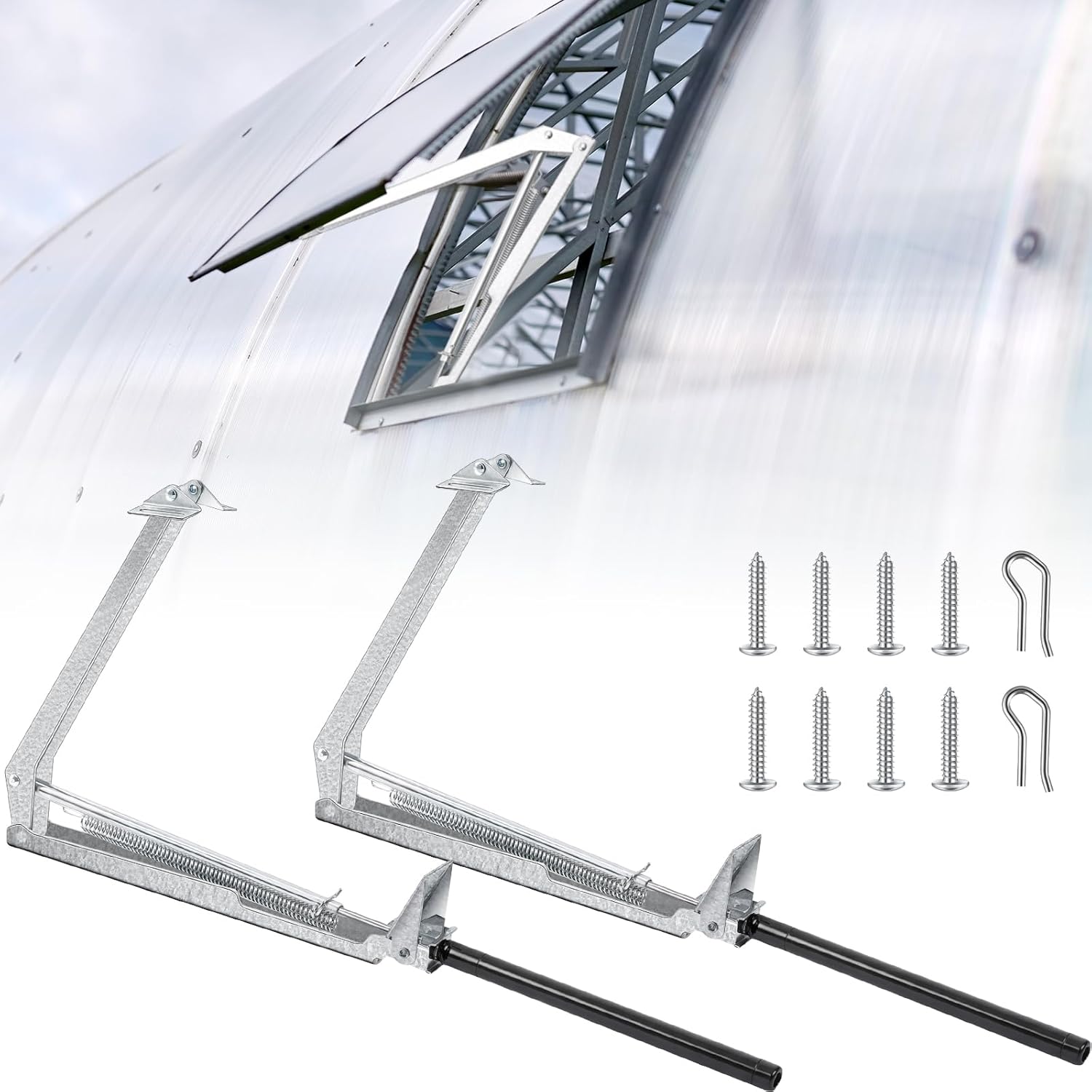 Amylove 2 Pcs Single Spring Automated Roof Vent Opener Greenhouse Equipment Photo voltaic Greenhouse Heater Delicate Air flow Package Automated Window Vent Opener Alternative for Gardening