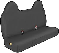 Caterpillar Custom Fit Front Bench Seat Cover for Ford F250/F350/F450/F550 Super Duty 1999-2007 - Durable Black Oxford with Utility Pockets