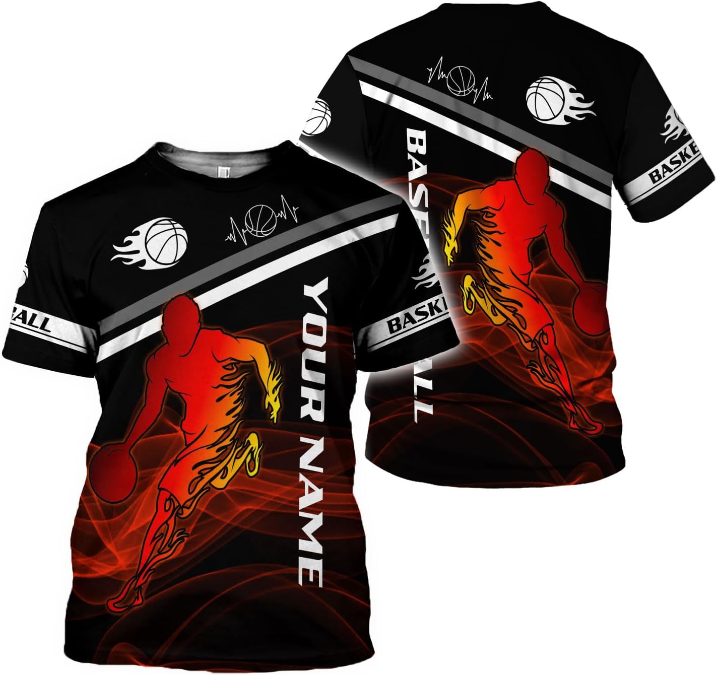 MAPrints Personalized Basketball Shirt, Custom Basketball T-Shirt, Basketball Shirt Uniform for Team Men and Women Size S-5XL