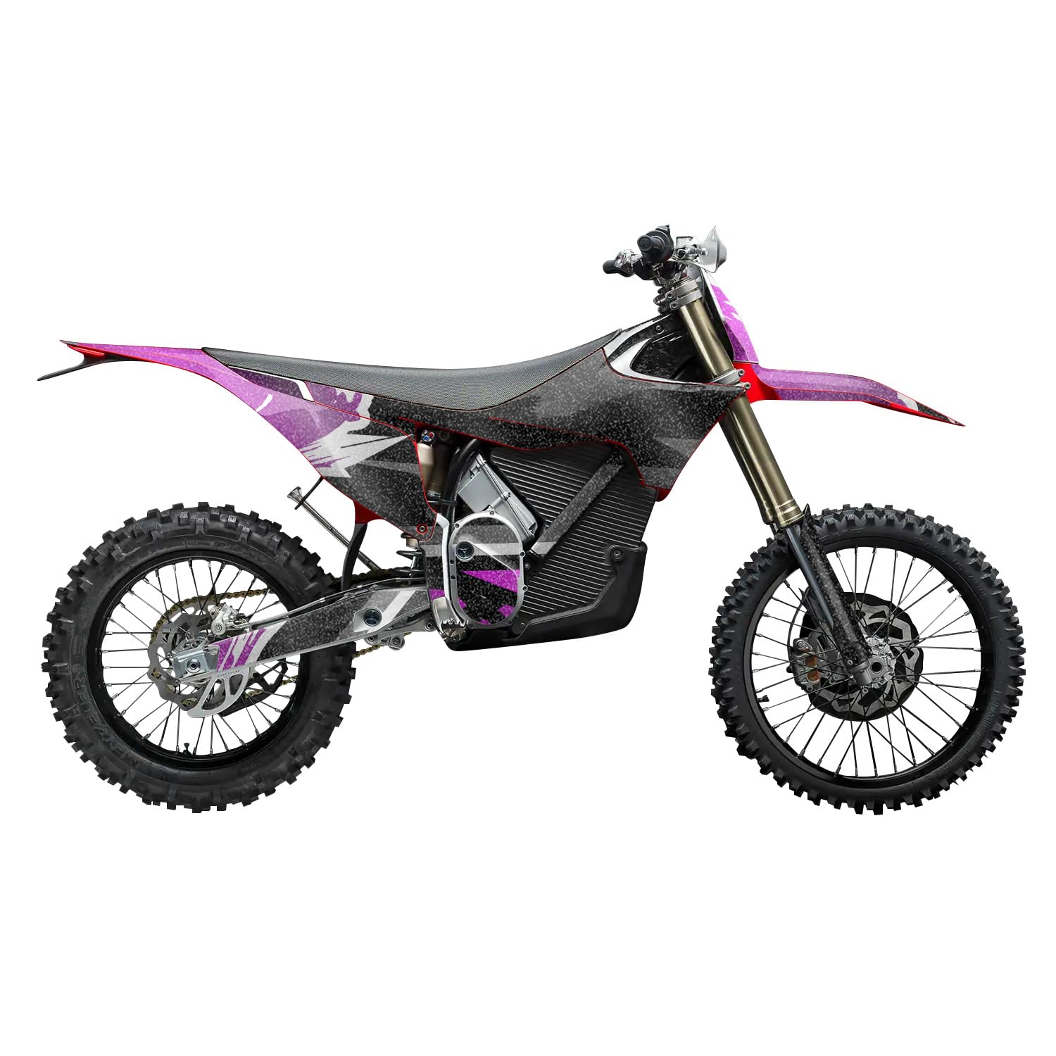 Glossy Glitter Stark Varg MX 2023-2025 Graphics Kit Wrap - Magenta Brush - Varg MX Skin - Premium 3M Vinyl Protective Wrap Decal Cover - Easy to Apply | Crafted in The USA by MightySkins